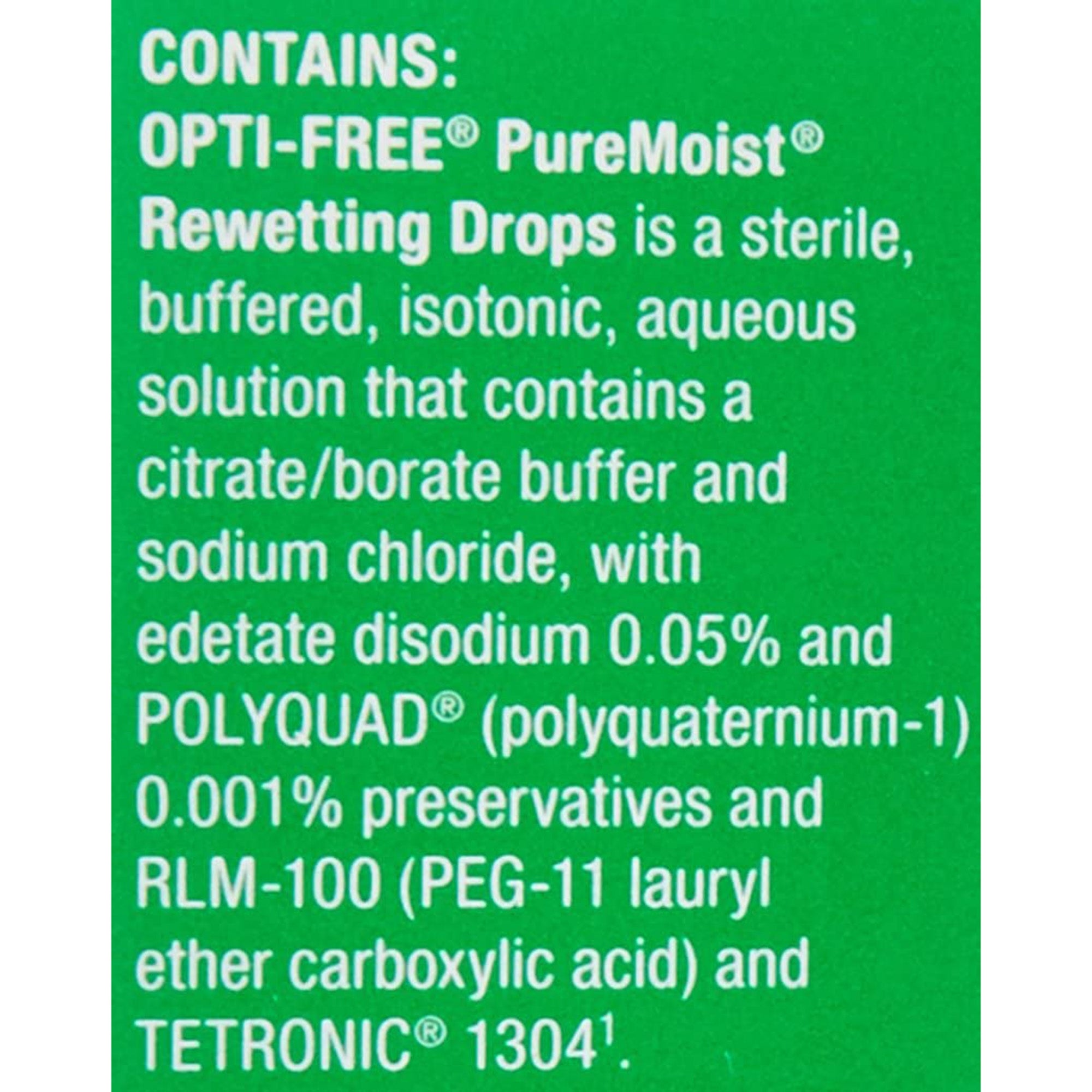 Contact Lens Solution Opti-Free Pure Moist 0.4 oz. Solution,Packaging Type- Each