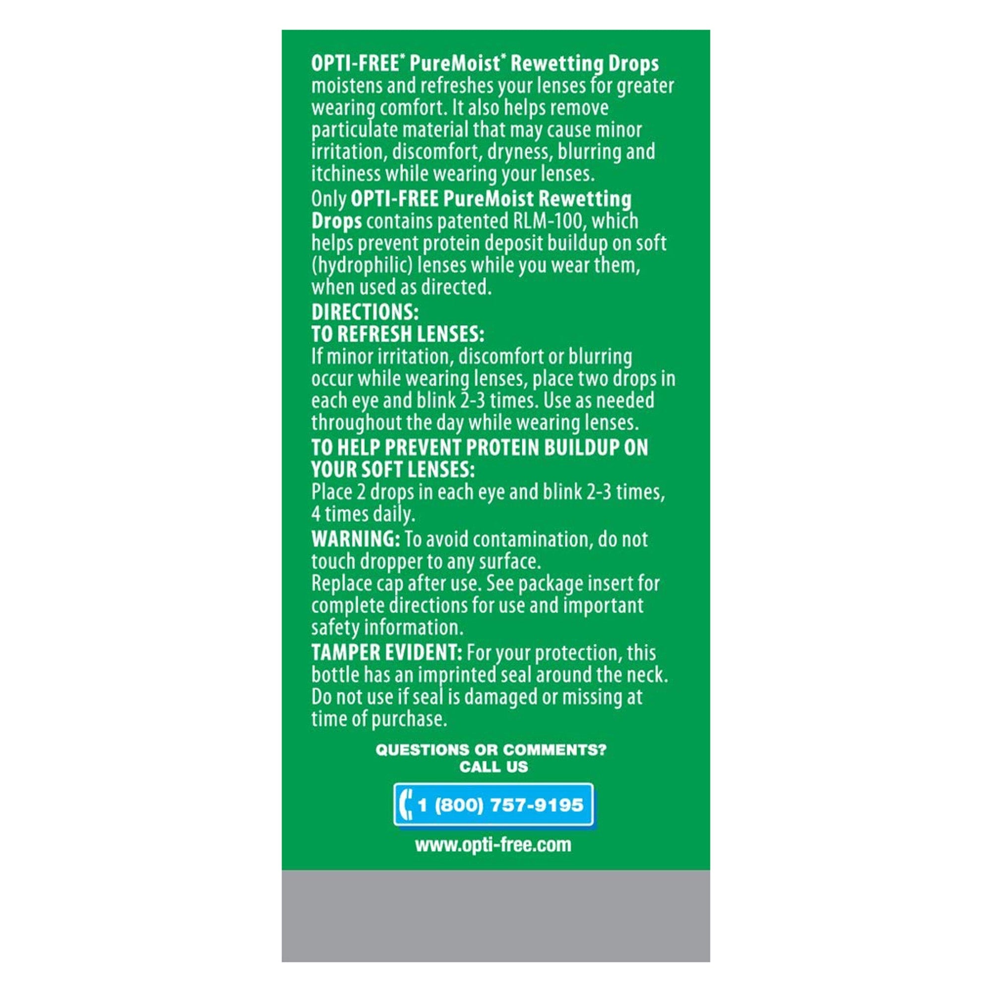 Contact Lens Solution Opti-Free Pure Moist 0.4 oz. Solution,Packaging Type- Each