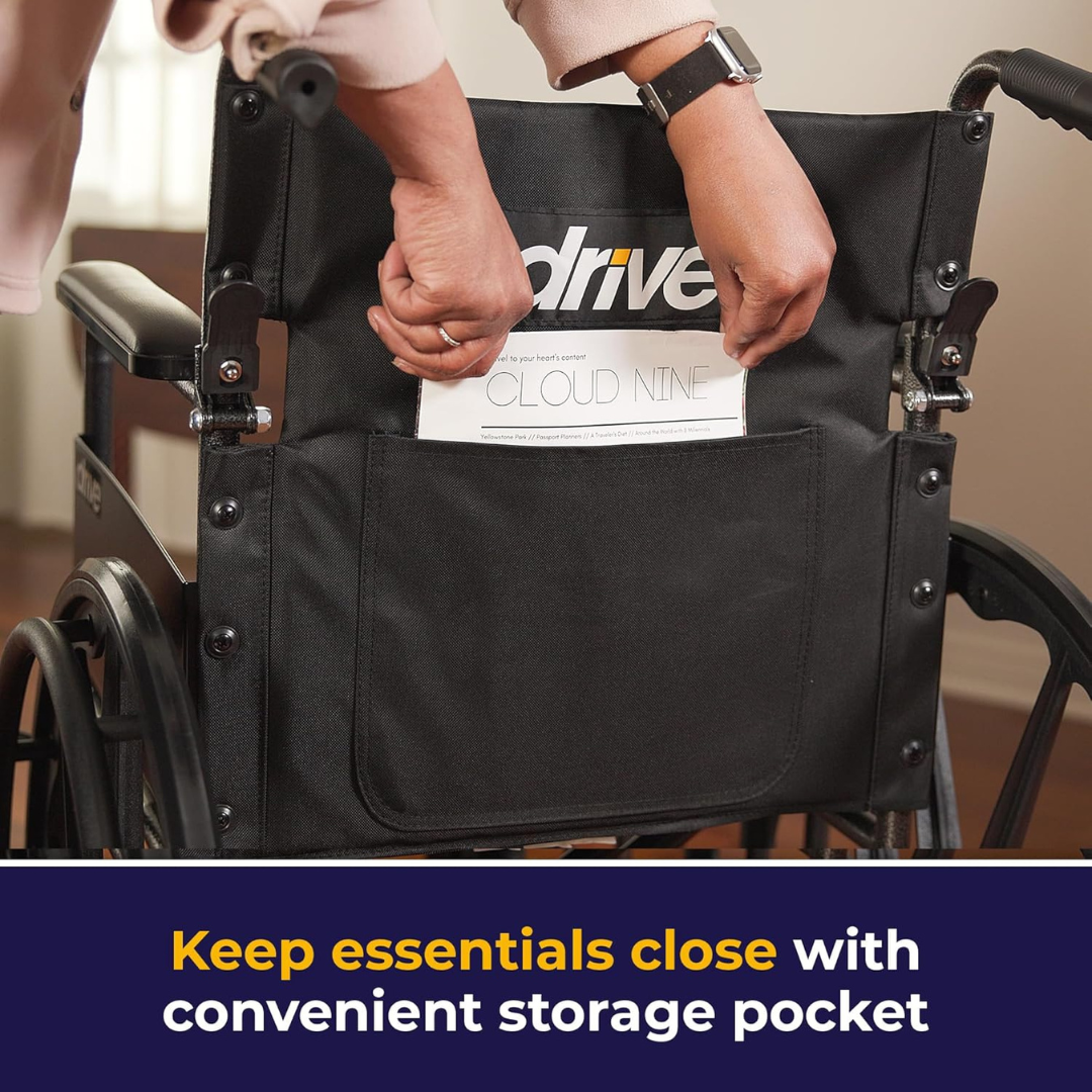 Wheelchair 18   W/fixed Full Arms & Swingaway Det Footrests - All Care Store 