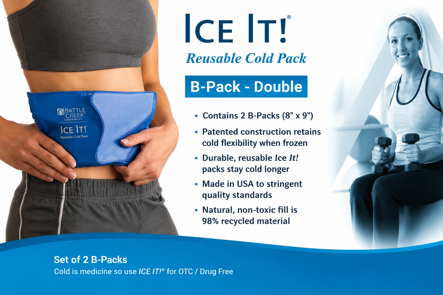 Ice It! ColdComfort Cold Therapy System with Adjustable Wrap