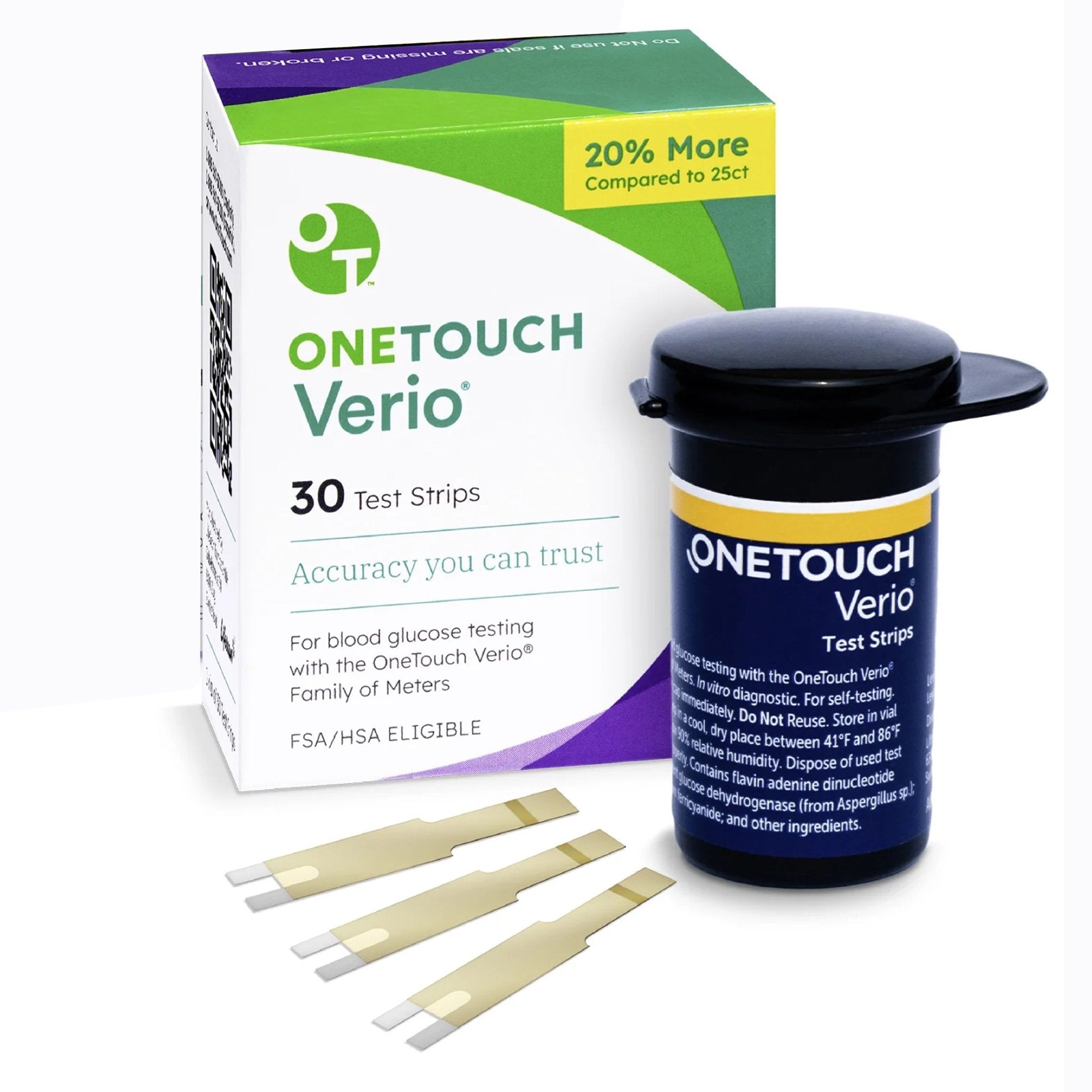 Blood Glucose Test Strips Verio 30 Strips per Pack