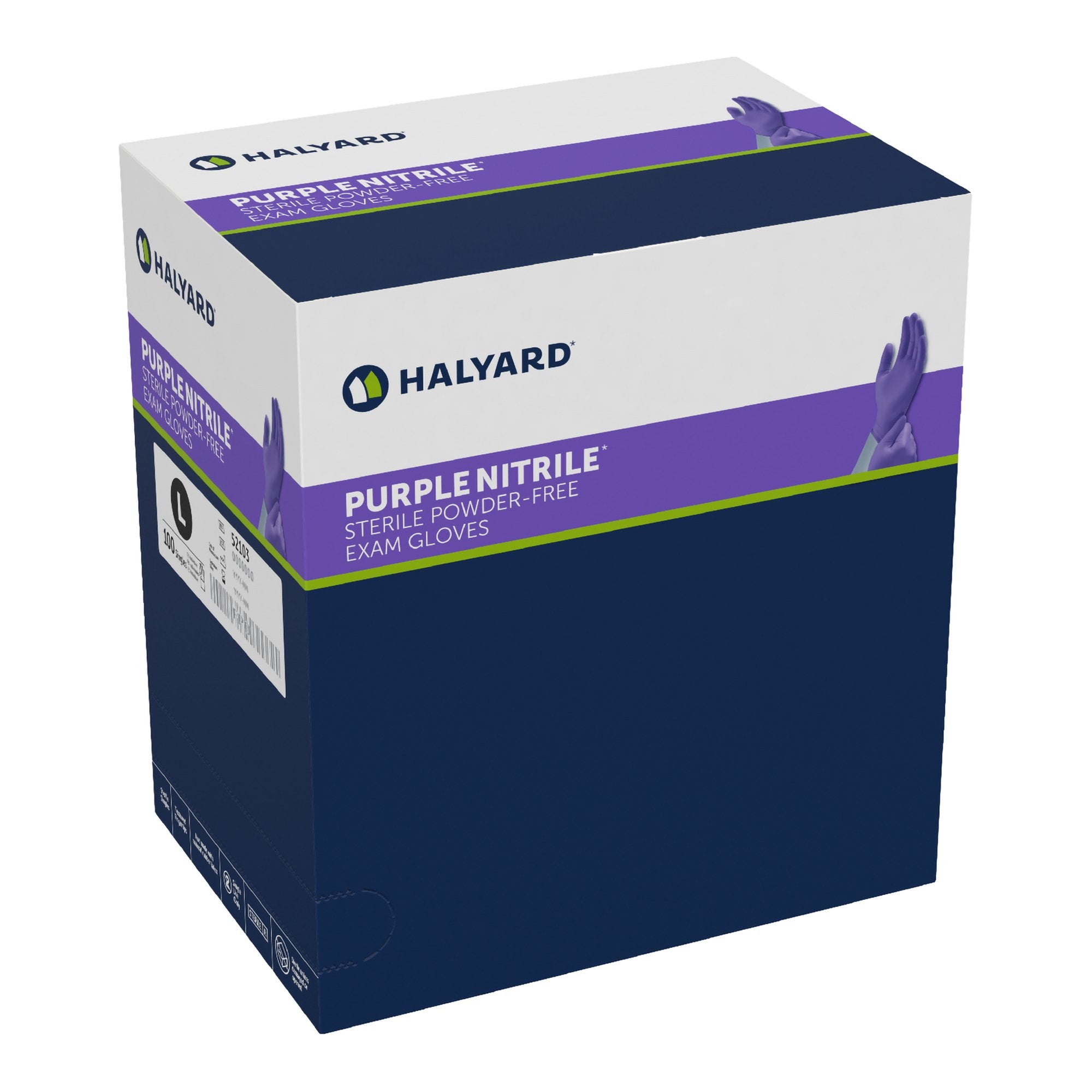 Exam Glove Purple Nitrile Large Sterile Single Nitrile Standard Cuff Length Textured Fingertips Purple Chemo Tested