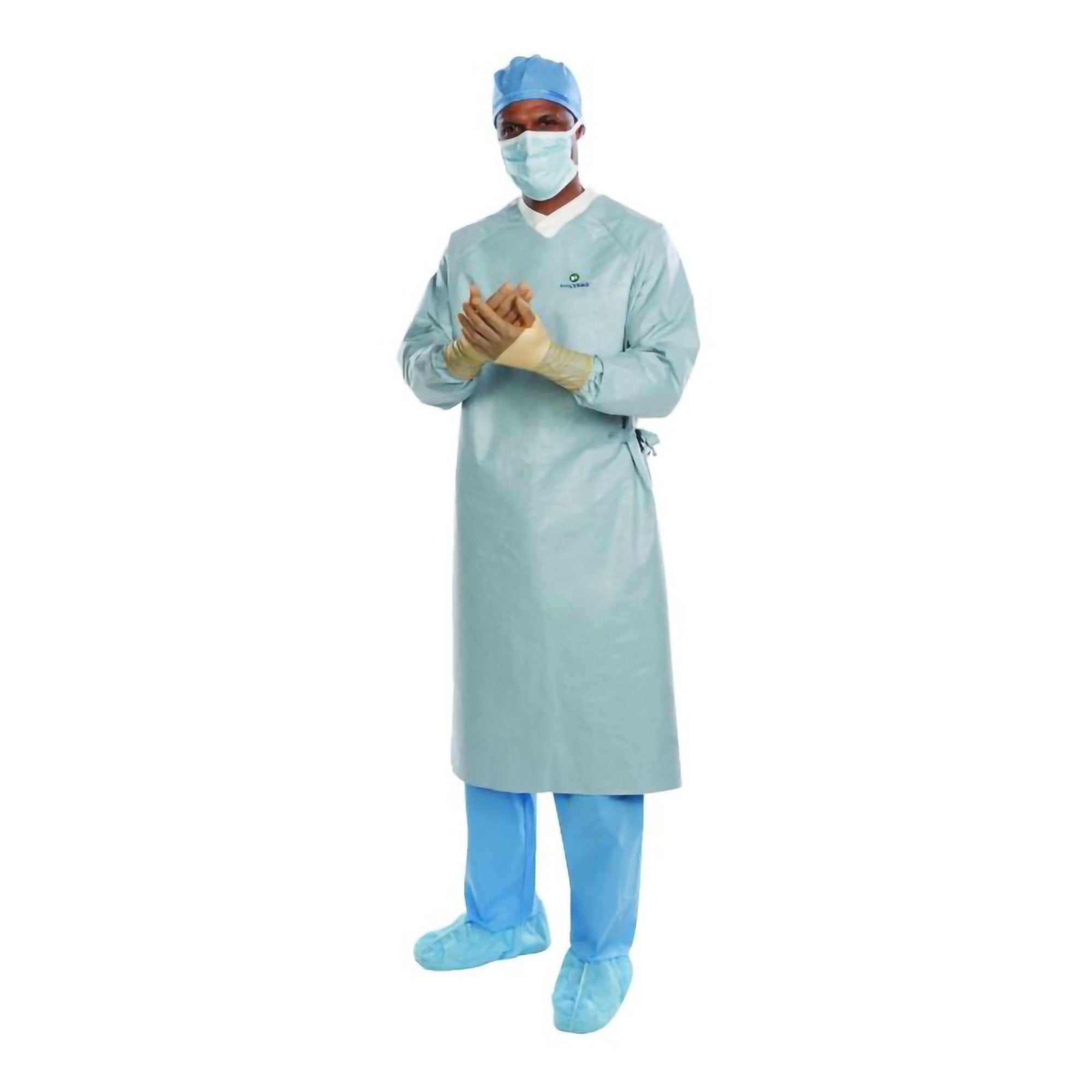 Surgical Gown Aero Chrome X Large Silver NonSterile AAMI Level 4 Disposable