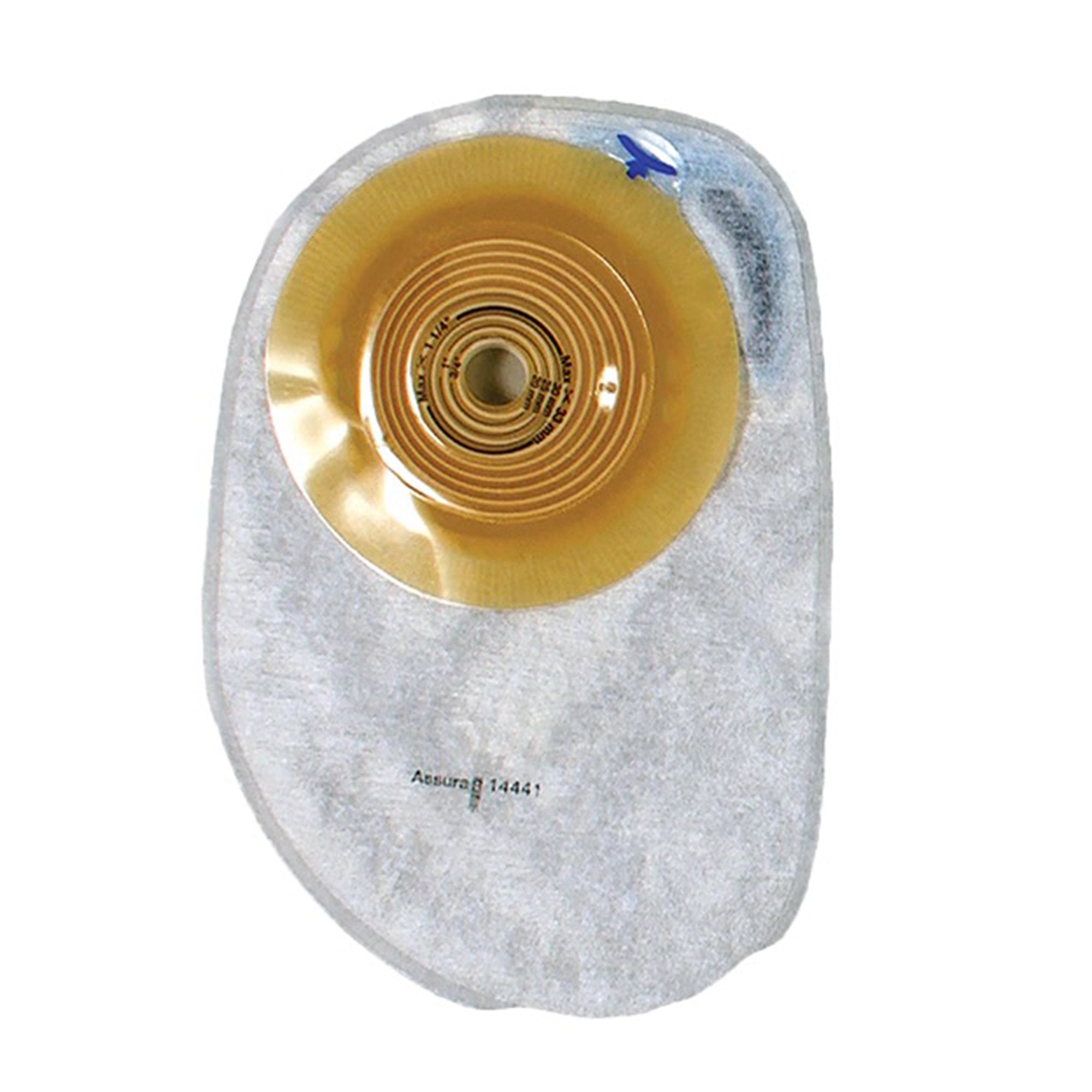 Ostomy Pouch Assura One-Piece System 7 Inch Length Convex Light, Pre-Cut 7/8 Inch Stoma Closed End
