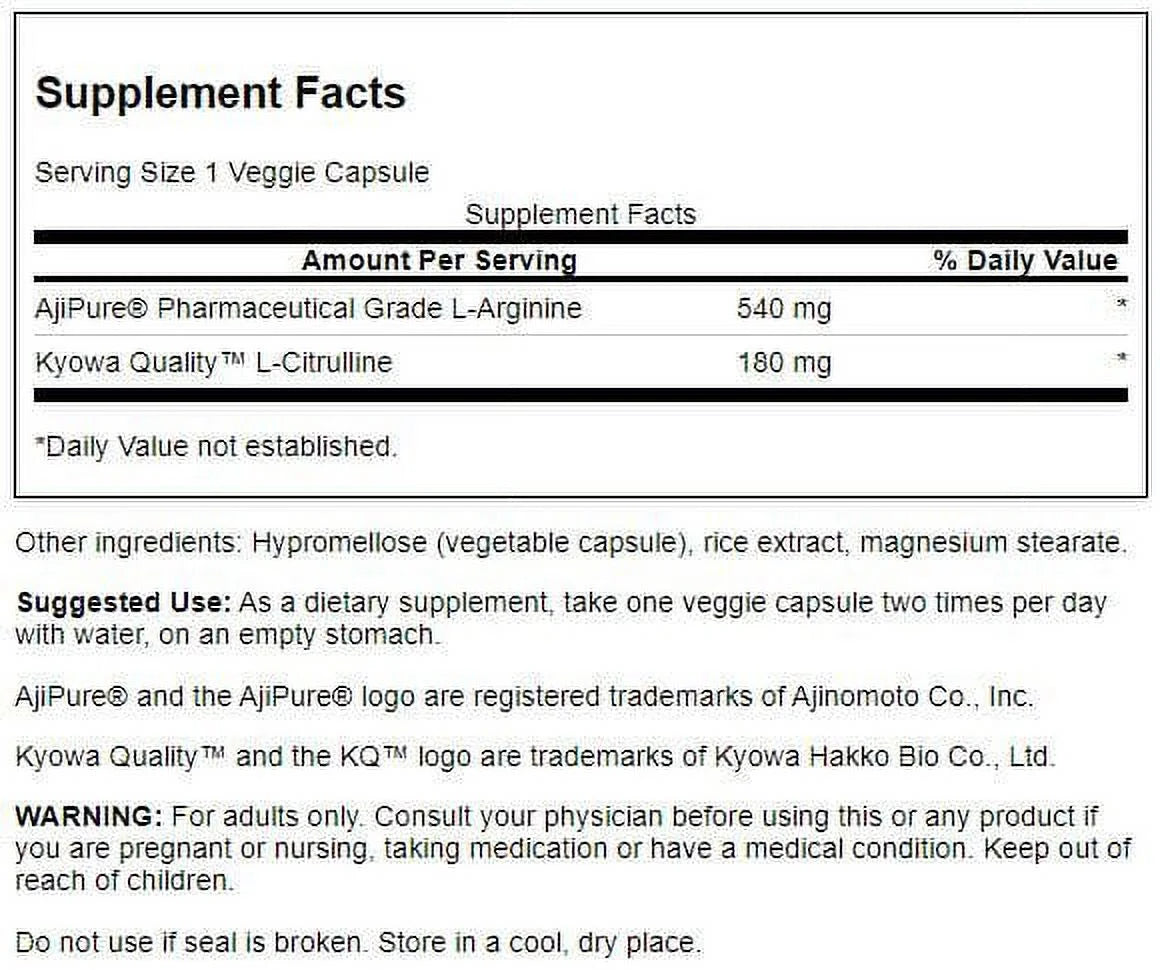 Ajipure L Arginine with L Citrulline   Pharmaceutical Grade 4 Pack