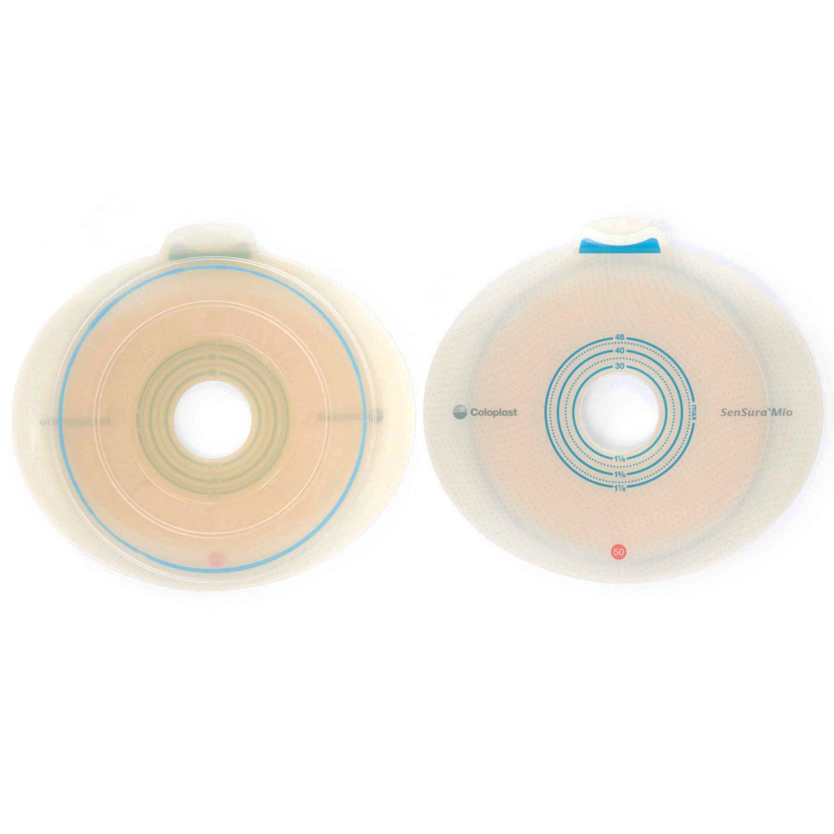 Ostomy Barrier SenSura Mio Flex Trim to Fit, Extended Wear Elastic Adhesive 40 mm Flange Green Code System 50 mm Flange Red Code System 30 to 48 mm · Box of 5