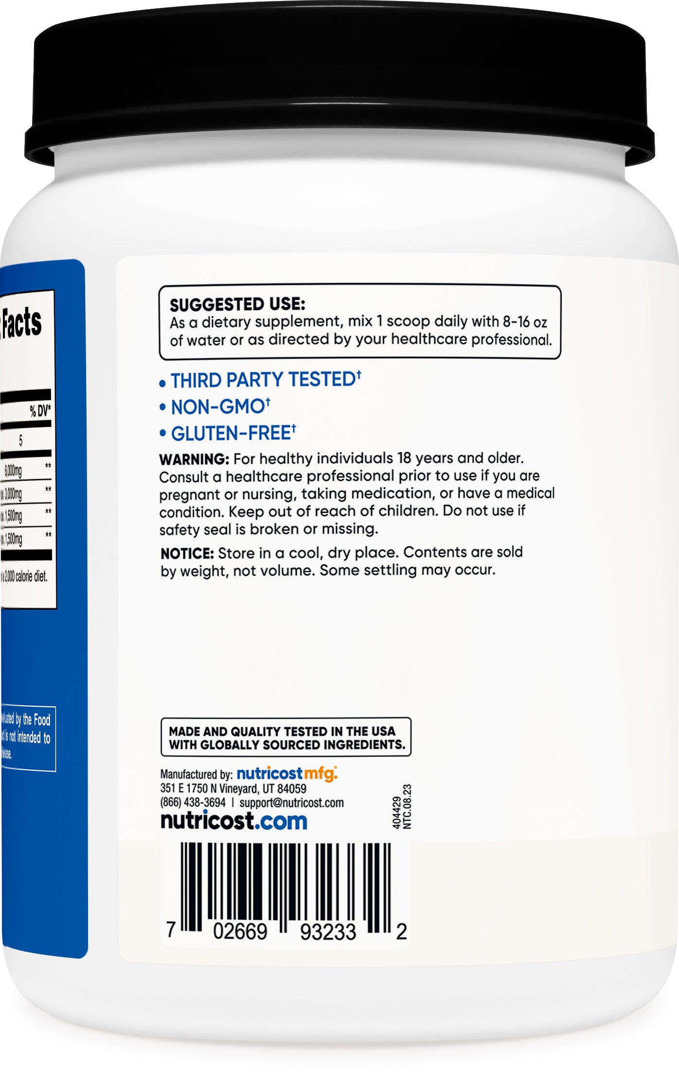 BCAA Powder 2:1:1 (Unflavored) 150 Servings  Amino Acid Supplement