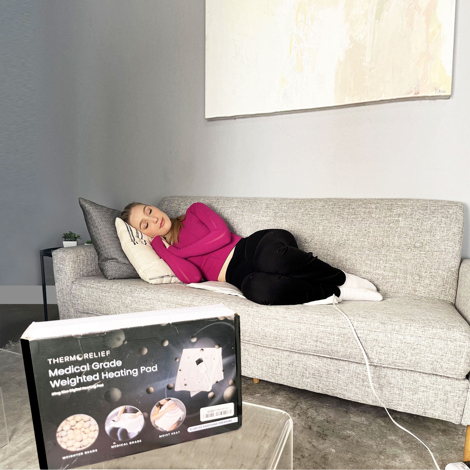 Thermorelief King Lcd Weighted Digital Heating Pad 26 X14