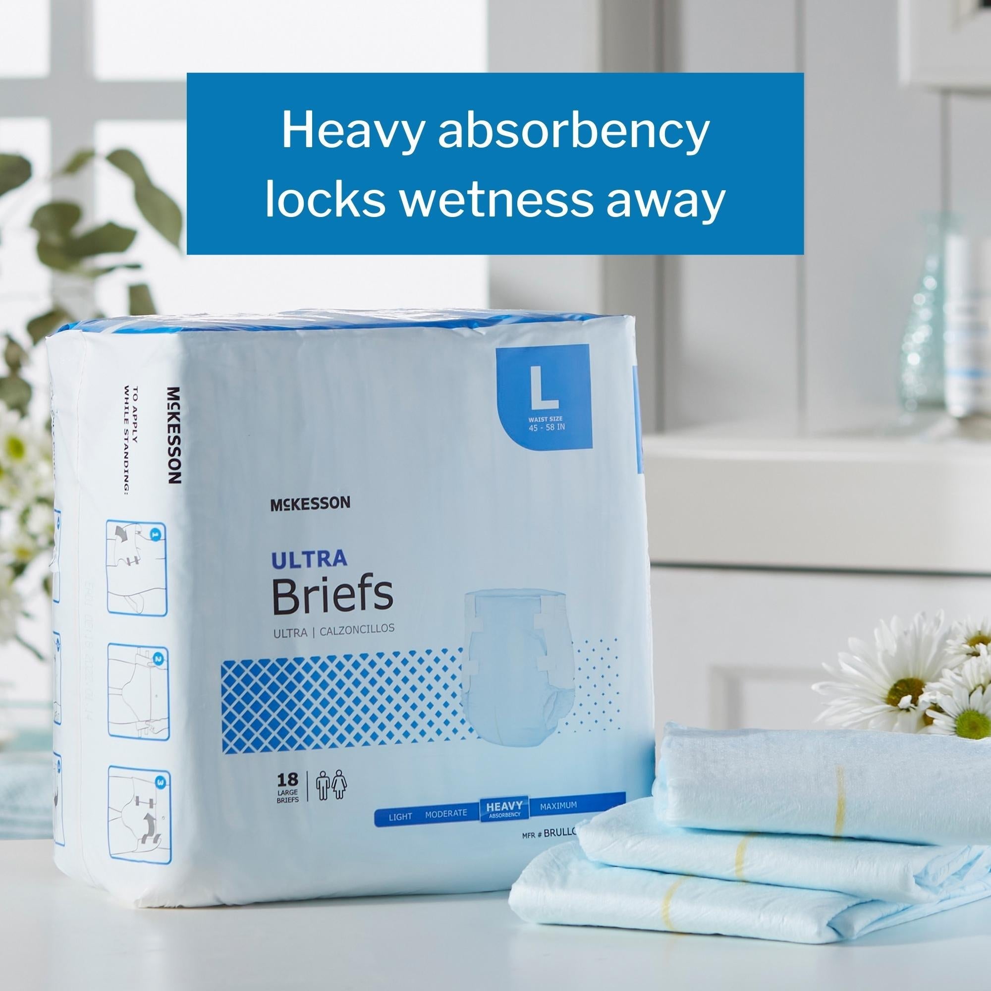 Unisex Adult Incontinence Brief McKesson Ultra Large Disposable Heavy Absorbency, Packaging Type- Case