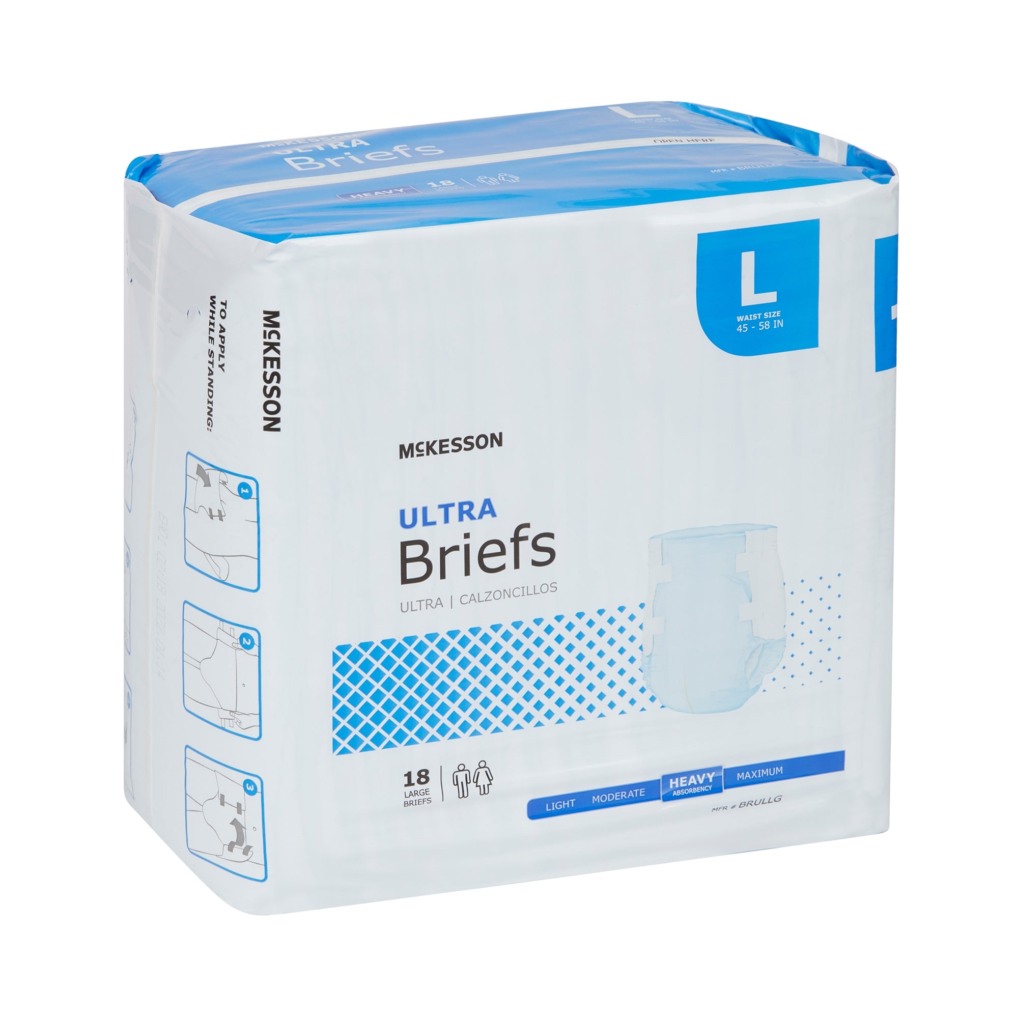 Unisex Adult Incontinence Brief McKesson Ultra Large Disposable Heavy Absorbency, Packaging Type- Case