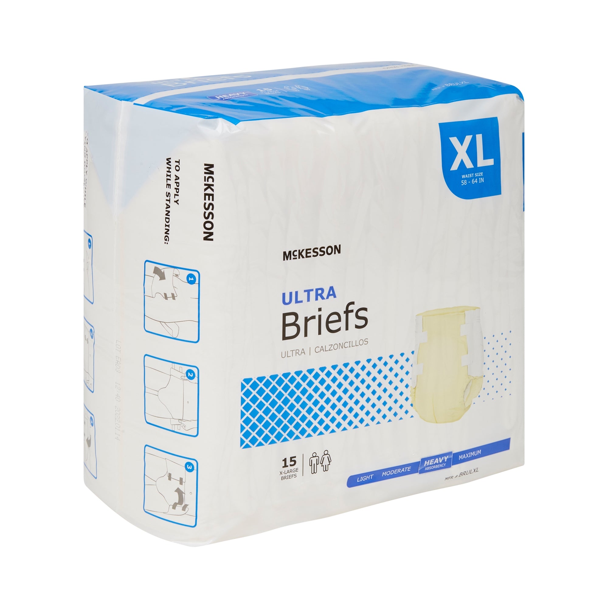 Unisex Adult Incontinence Brief McKesson Ultra X-Large Disposable Heavy Absorbency, Packaging Type- Case