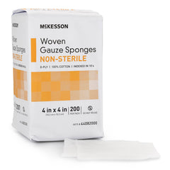 Gauze Sponge McKesson 2 X 2 Inch 8-Ply NonSterile 200 per Pack 4 X 4 Inch · Case of 4000