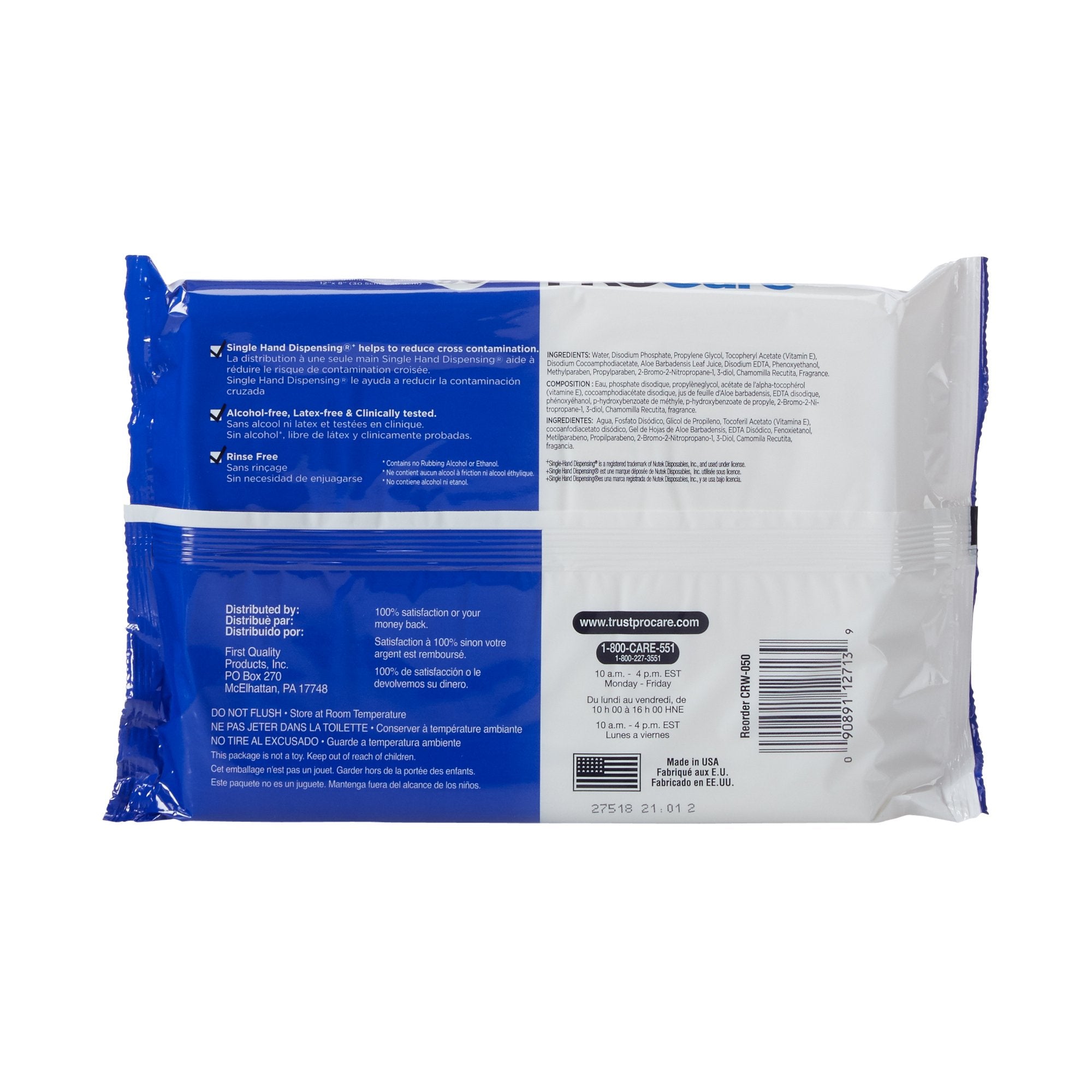 Personal Cleansing Wipe ProCare Soft Pack Scented 50 Count, Packaging Type- Case