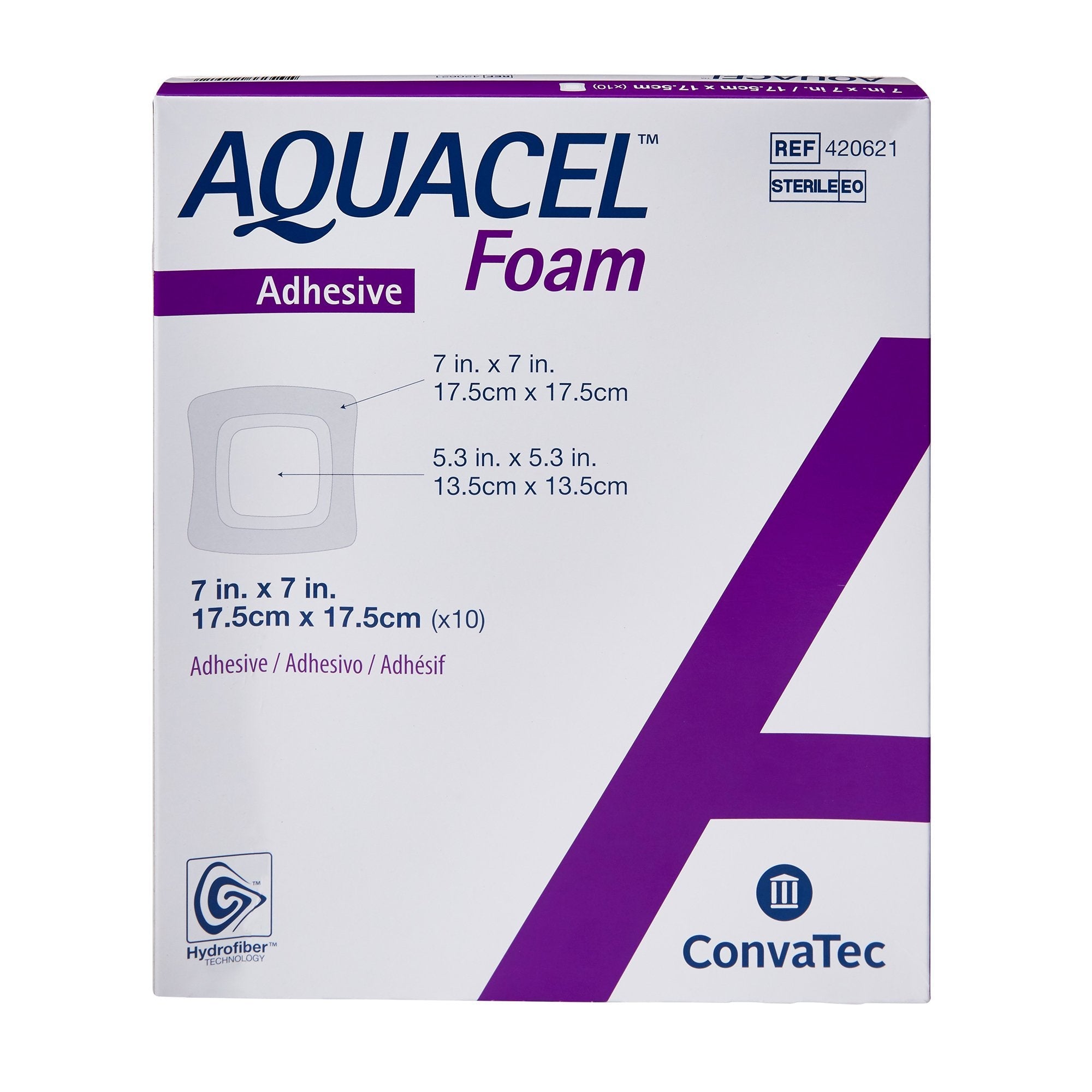 Foam Dressing Aquacel 7 X 7 Inch With Border Waterproof Film Backing Silicone Adhesive Square Sterile,Packaging Type- Box