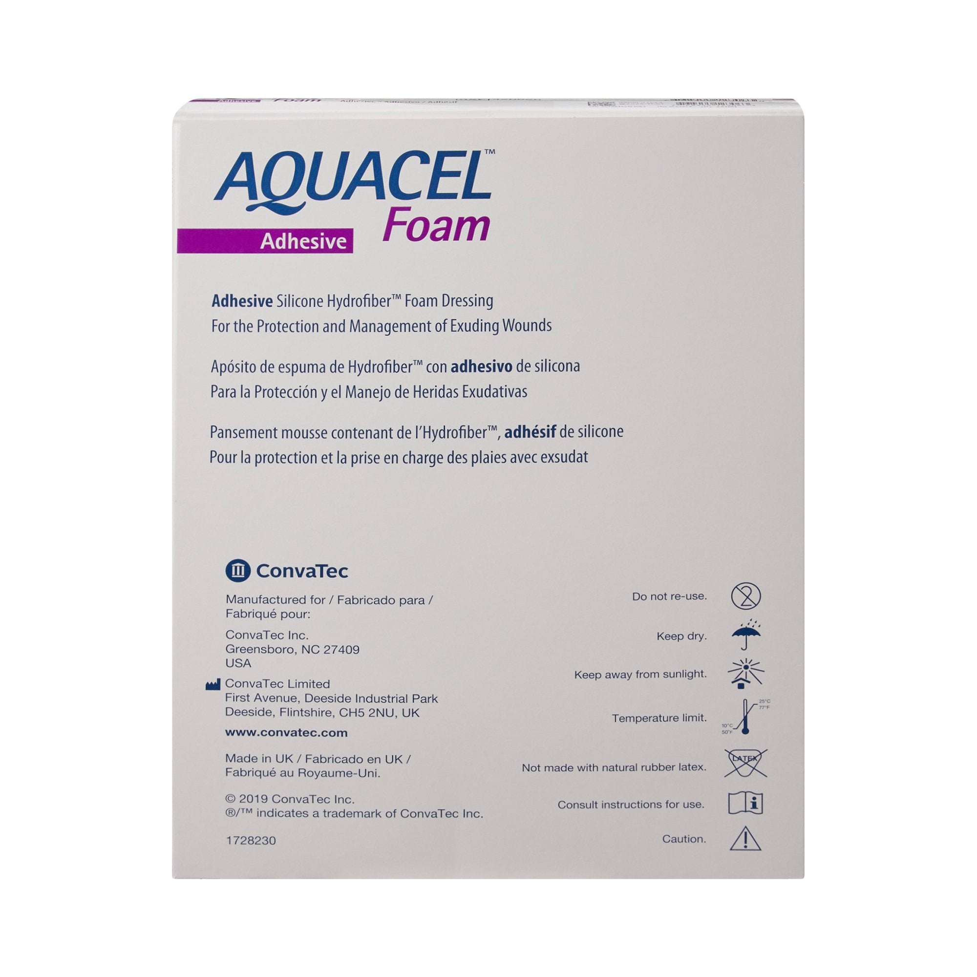 Foam Dressing Aquacel 7 X 8 Inch With Border Waterproof Film Backing Silicone Adhesive Sacral Sterile,Packaging Type- Box