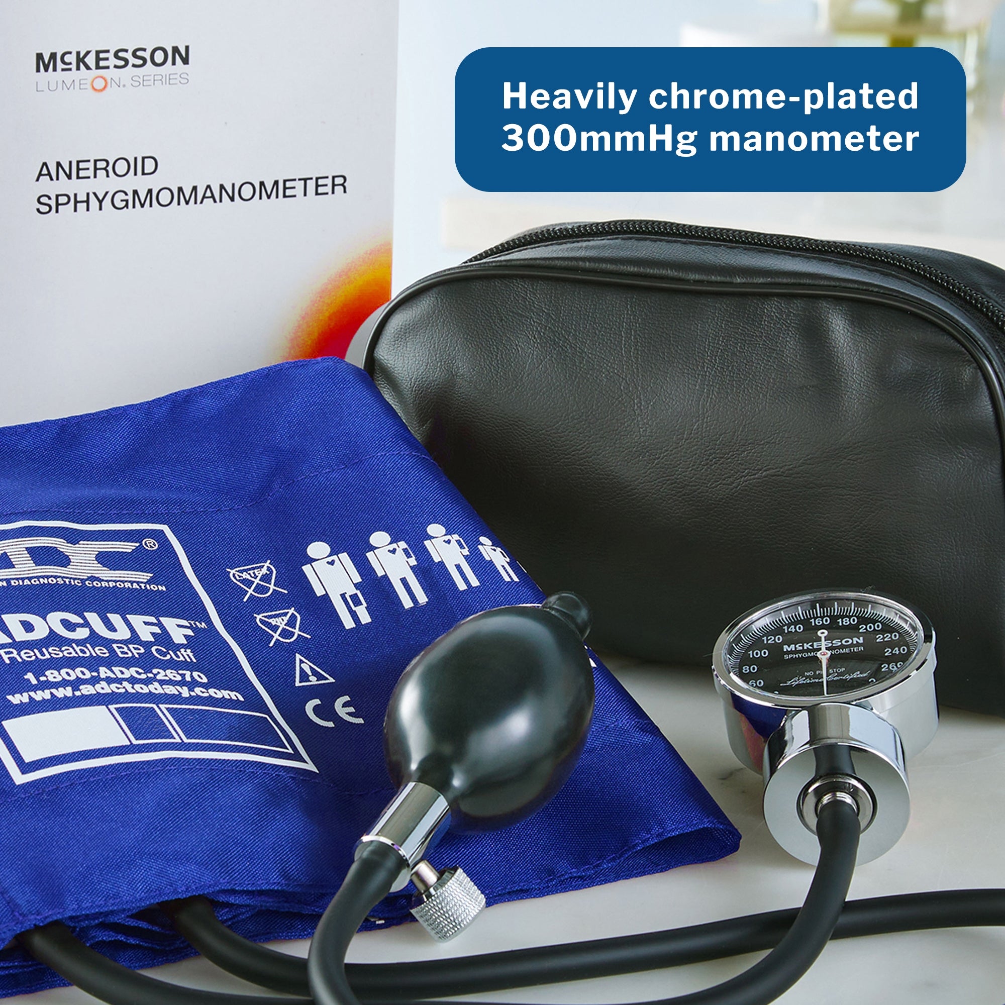 Aneroid Sphygmomanometer Unit McKesson LUMEON Small Adult Cuff Nylon Cuff 19 - 27 cm Pocket Aneroid, Packaging Type- Case