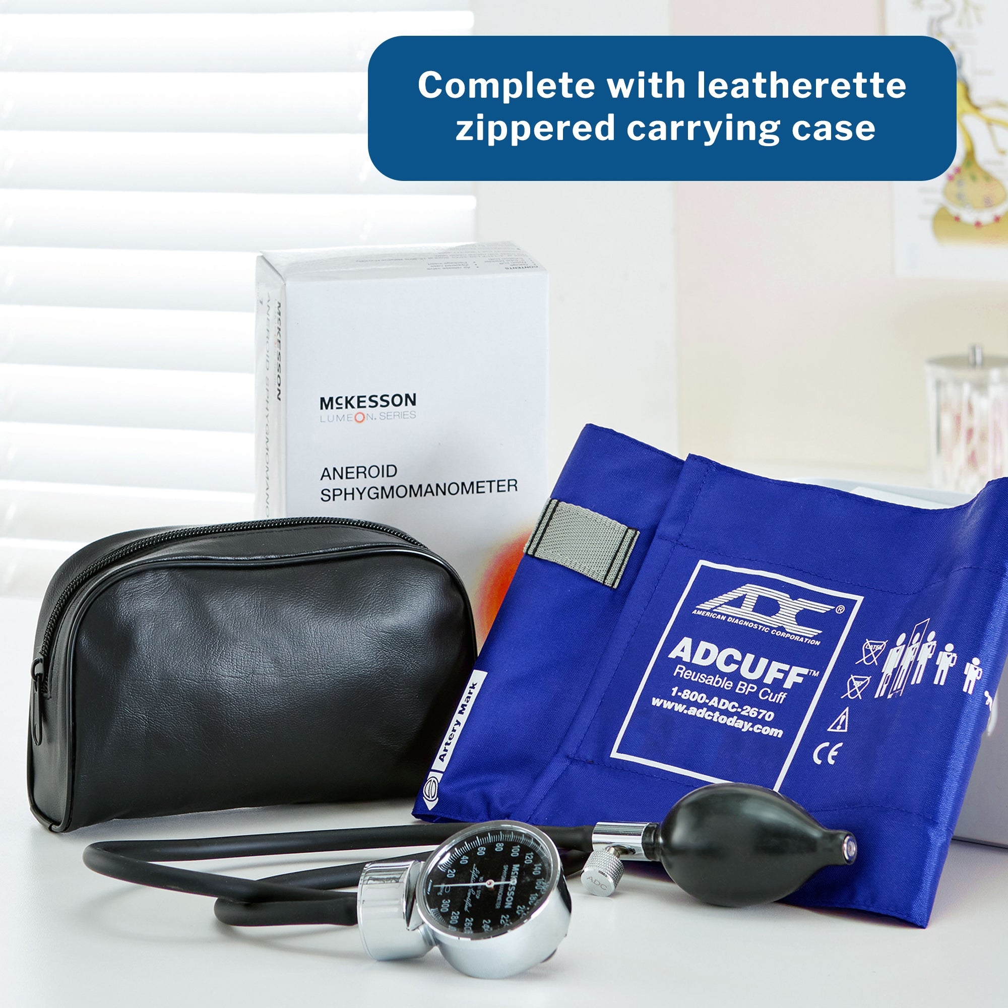 Aneroid Sphygmomanometer Unit McKesson LUMEON Small Adult Cuff Nylon Cuff 19 - 27 cm Pocket Aneroid, Packaging Type- Case