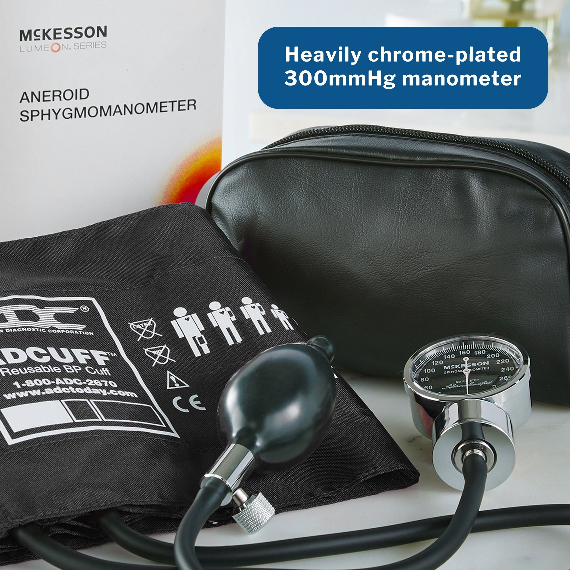 Aneroid Sphygmomanometer Unit McKesson LUMEON Adult Cuff Nylon Cuff 23 - 40 cm Pocket Aneroid, Packaging Type- Box