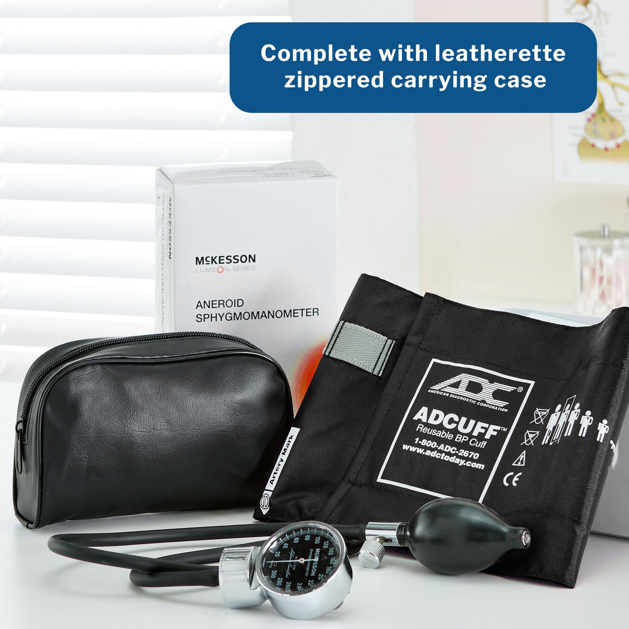 Aneroid Sphygmomanometer Unit McKesson LUMEON Adult Cuff Nylon Cuff 23 - 40 cm Pocket Aneroid, Packaging Type- Box