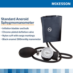Aneroid Sphygmomanometer Unit McKesson Brand Adult Cuff Nylon Cuff 23 - 40 cm Pocket Aneroid, Packaging Type- Case