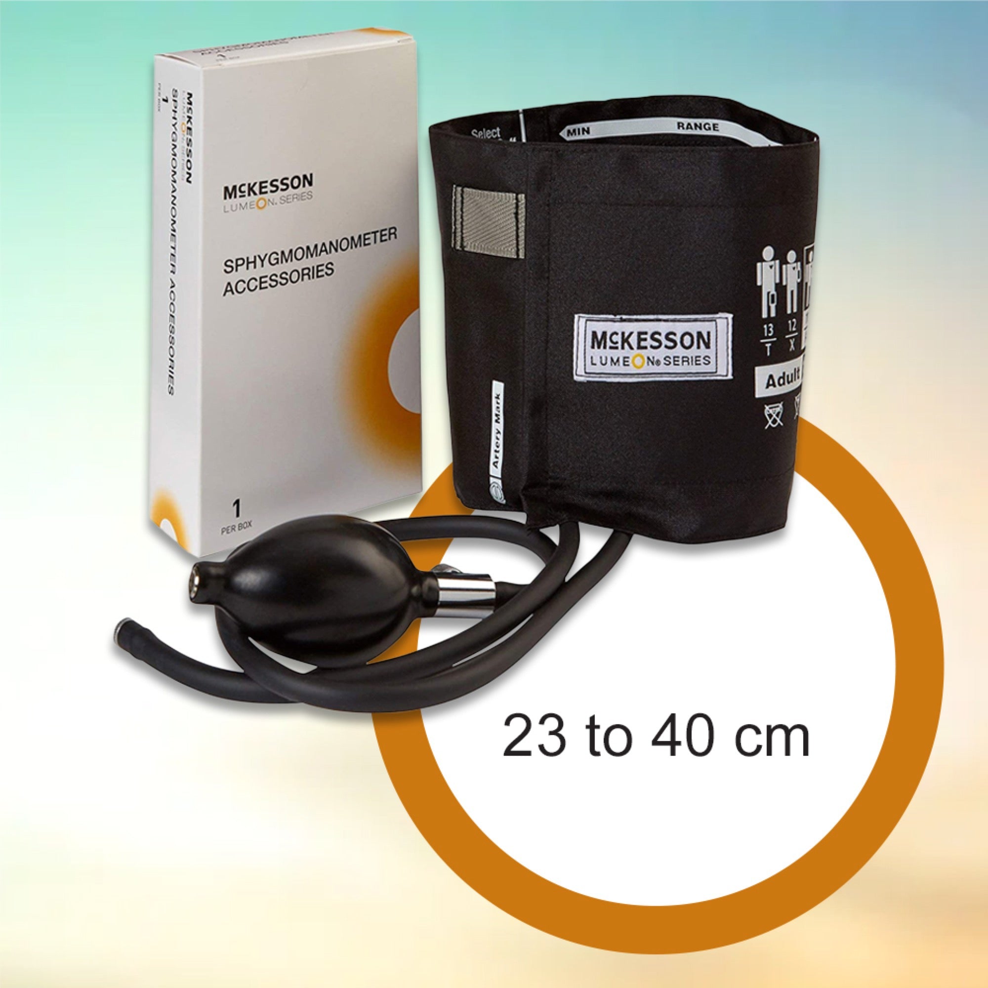 Reusable Blood Pressure Cuff and Bulb McKesson LUMEON 23 to 40 cm Arm Nylon Cuff Adult Cuff, Packaging Type- Case