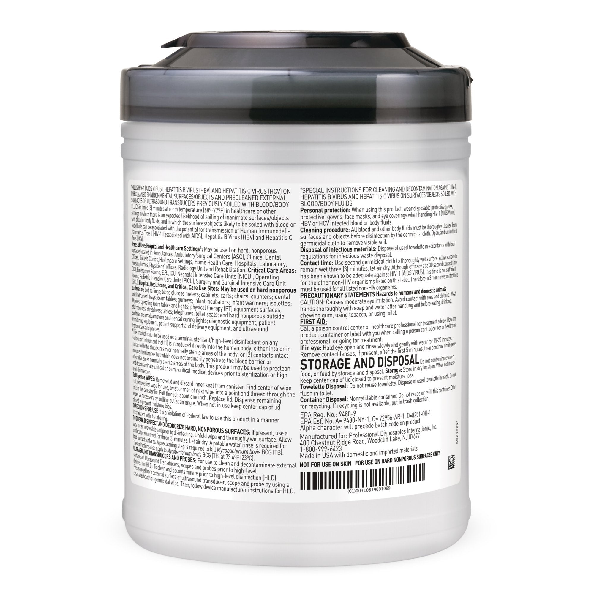 Sani-Cloth AF3 Surface Disinfectant Cleaner Premoistened Germicidal Manual Pull Wipe 160 Count Canister Mild Scent NonSterile | 160/CN12CN/Case