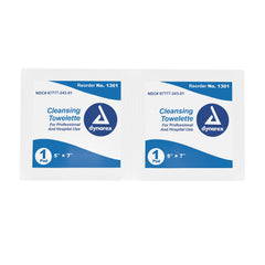 Dynarex Antiseptic Skin Towelettes – 5% Alcohol / 0.13% Benzalkonium Chloride, 5 x 7 in Individual Packets, Box of 100, Latex-Free
