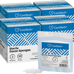 Gauze Sponge CareStock 2 X 2 Inch 8-Ply Sterile 2 per Pack, Packaging Type- Case