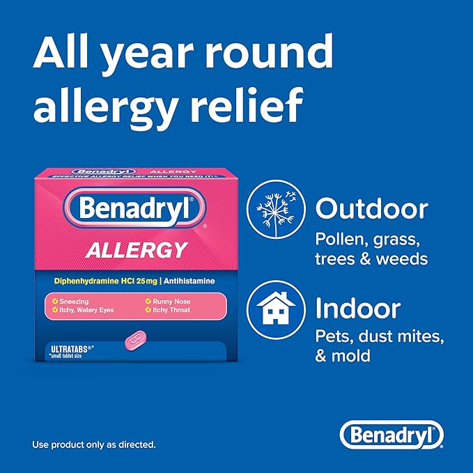 Allergy Relief Benadryl 25 mg Strength Gelcap 24 per Box