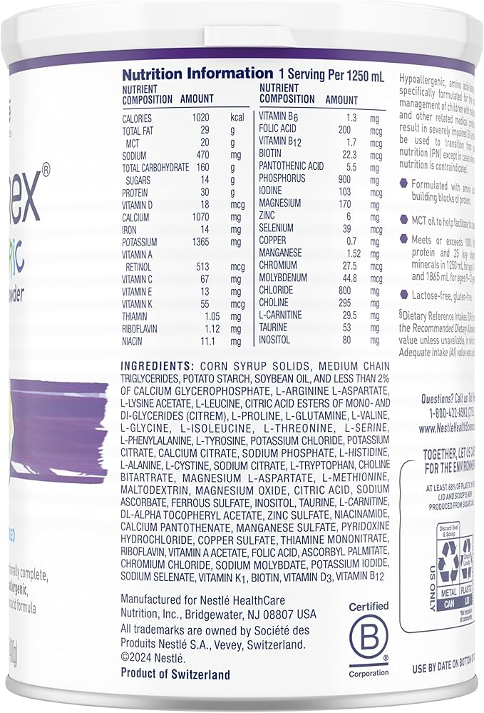 Pediatric Oral Supplement Vivonex Pediatric Unflavored 400 Gram Can Powder Amino Acid,Packaging Type- Each
