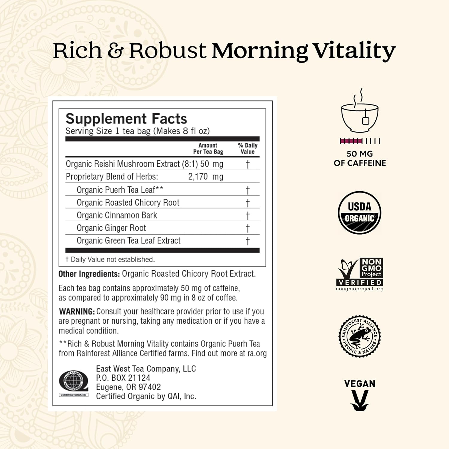 Yogi - Tea Morning Vitality - Case Of 6-16 Bag