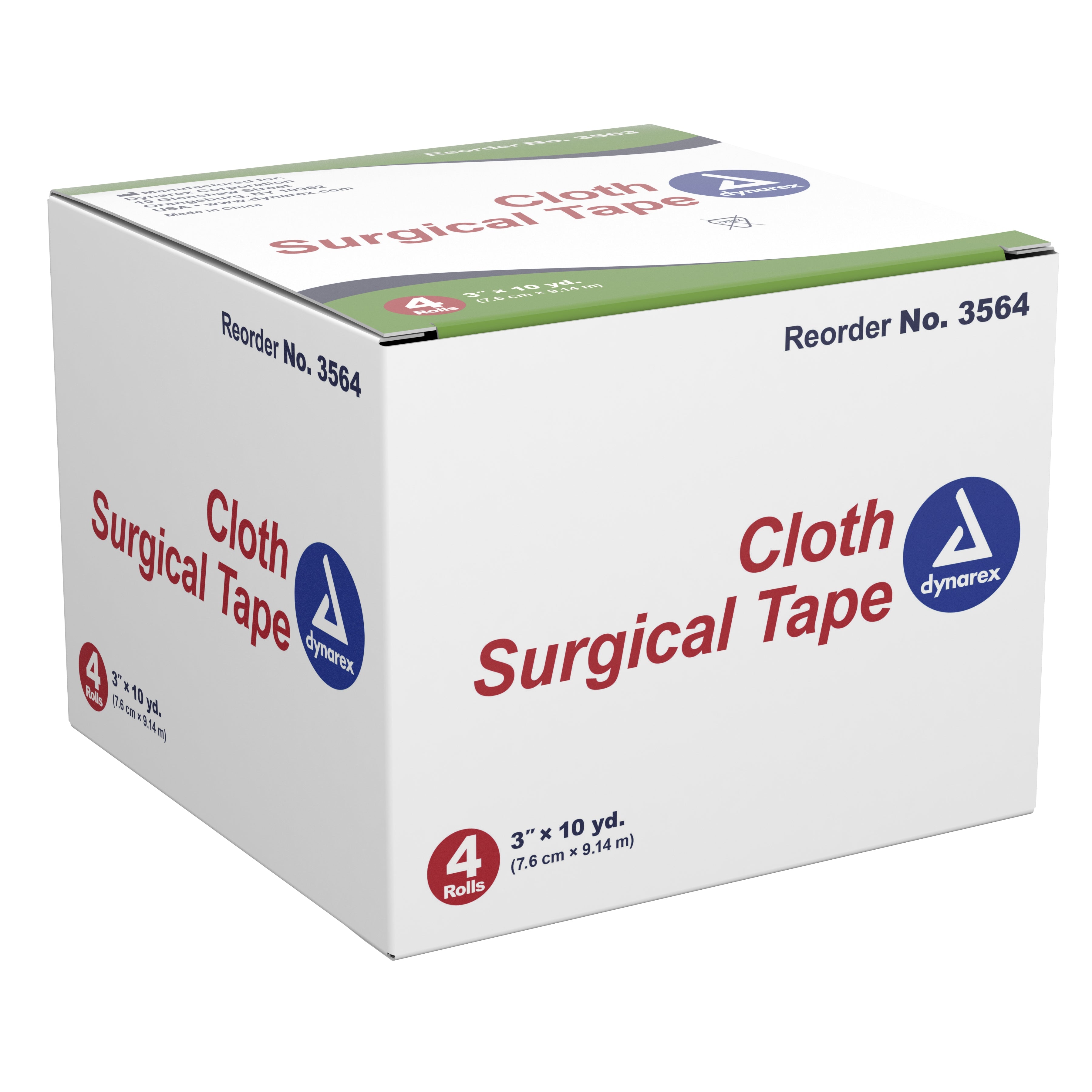 Medical Tape Dynarex White 3 Inch X 10 Yard Cloth NonSterile, Packaging Type- Box