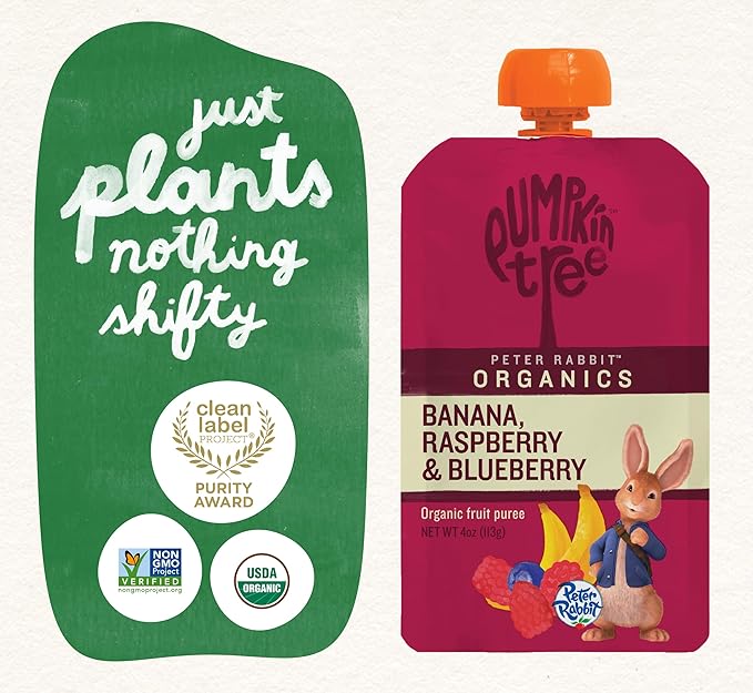 Peter Rabbit Organics Fruit Snacks - Raspberry Banana And Blueberry - Case Of 10 - 4 Oz.