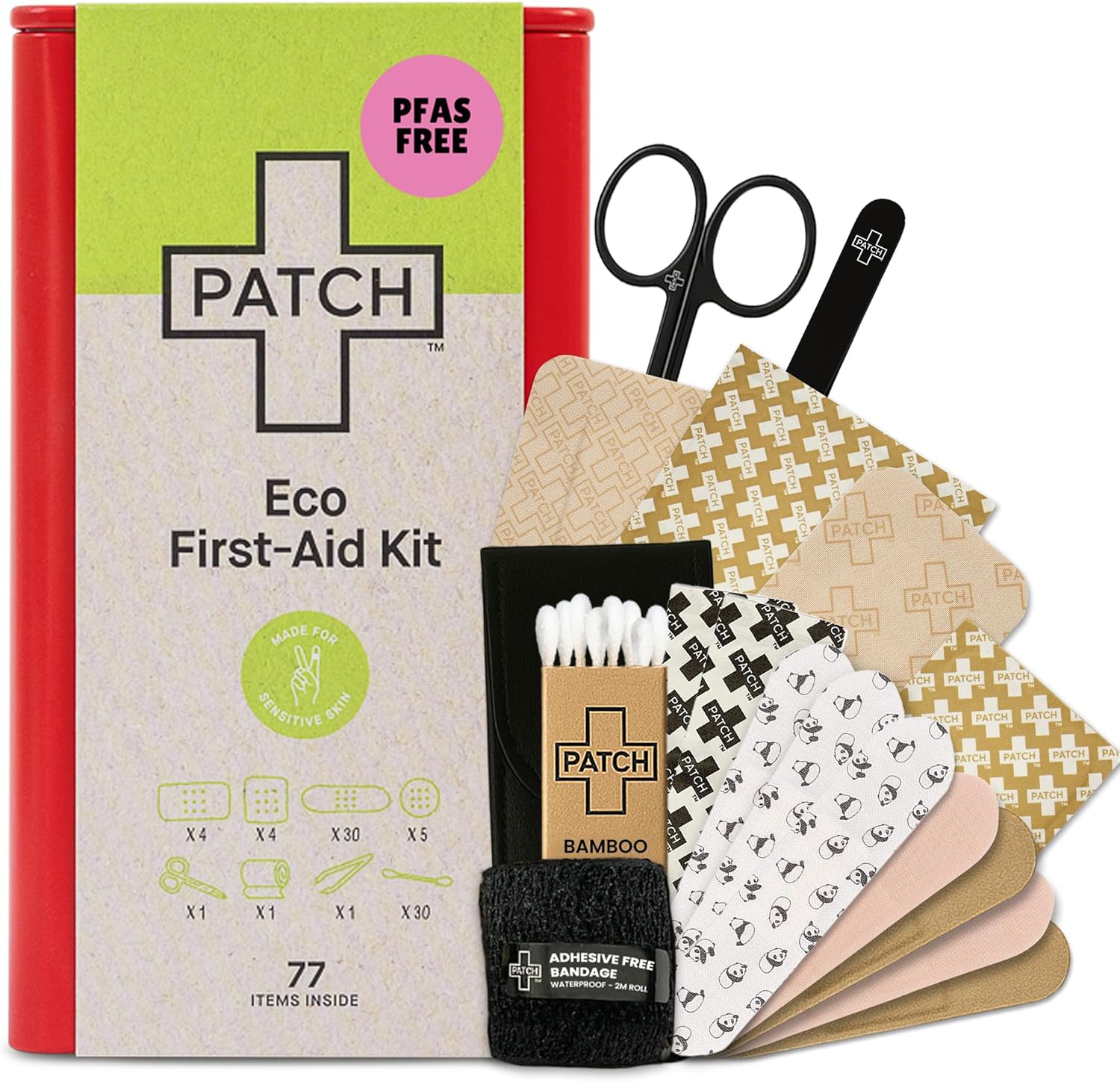 First Aid Kit PATCH Eco Tin Container, Packaging Type- Case