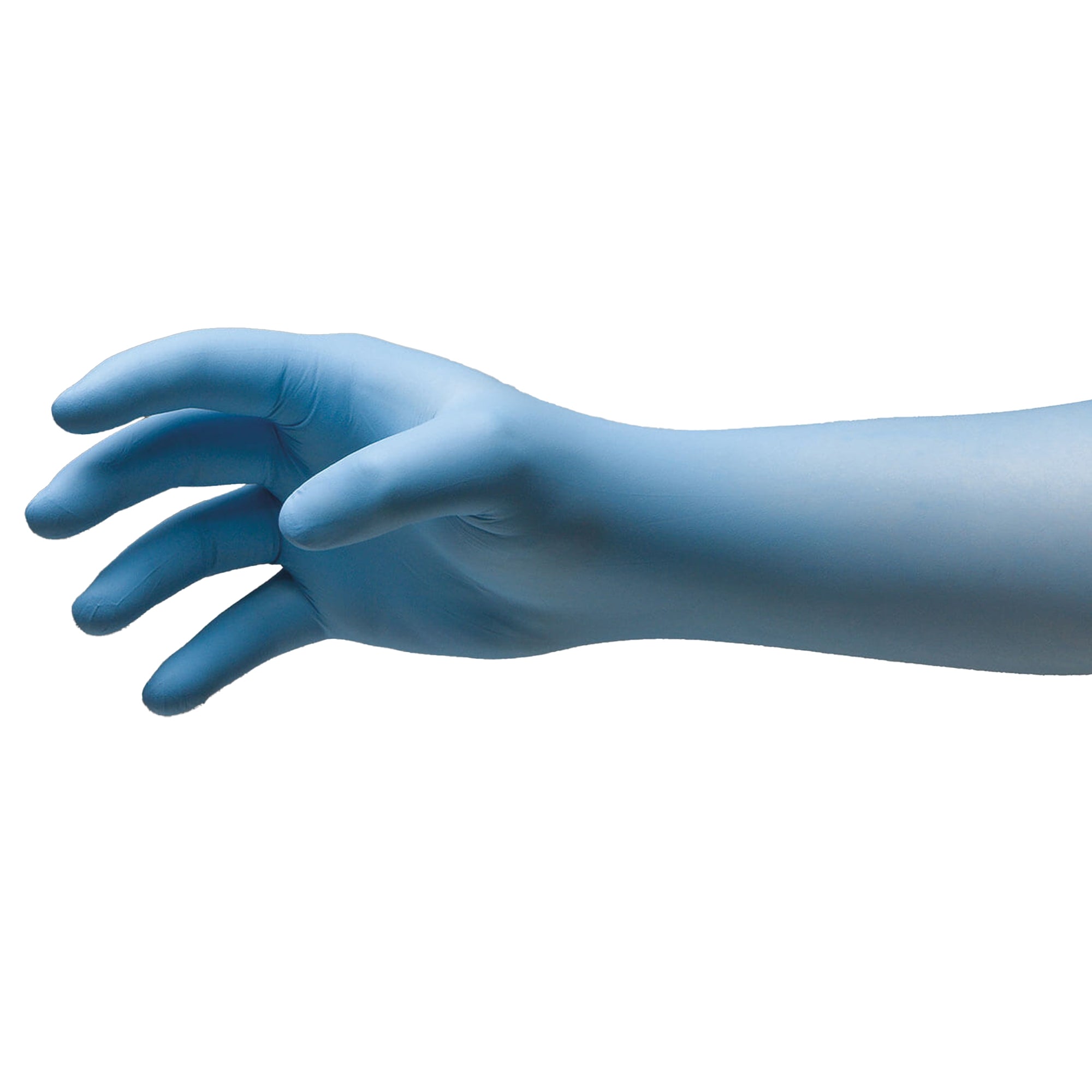 exam glove nitriderm ep medium nonsterile nitrile extended cuff length fully textured blue chemo tested fentanyl tested packaging type case