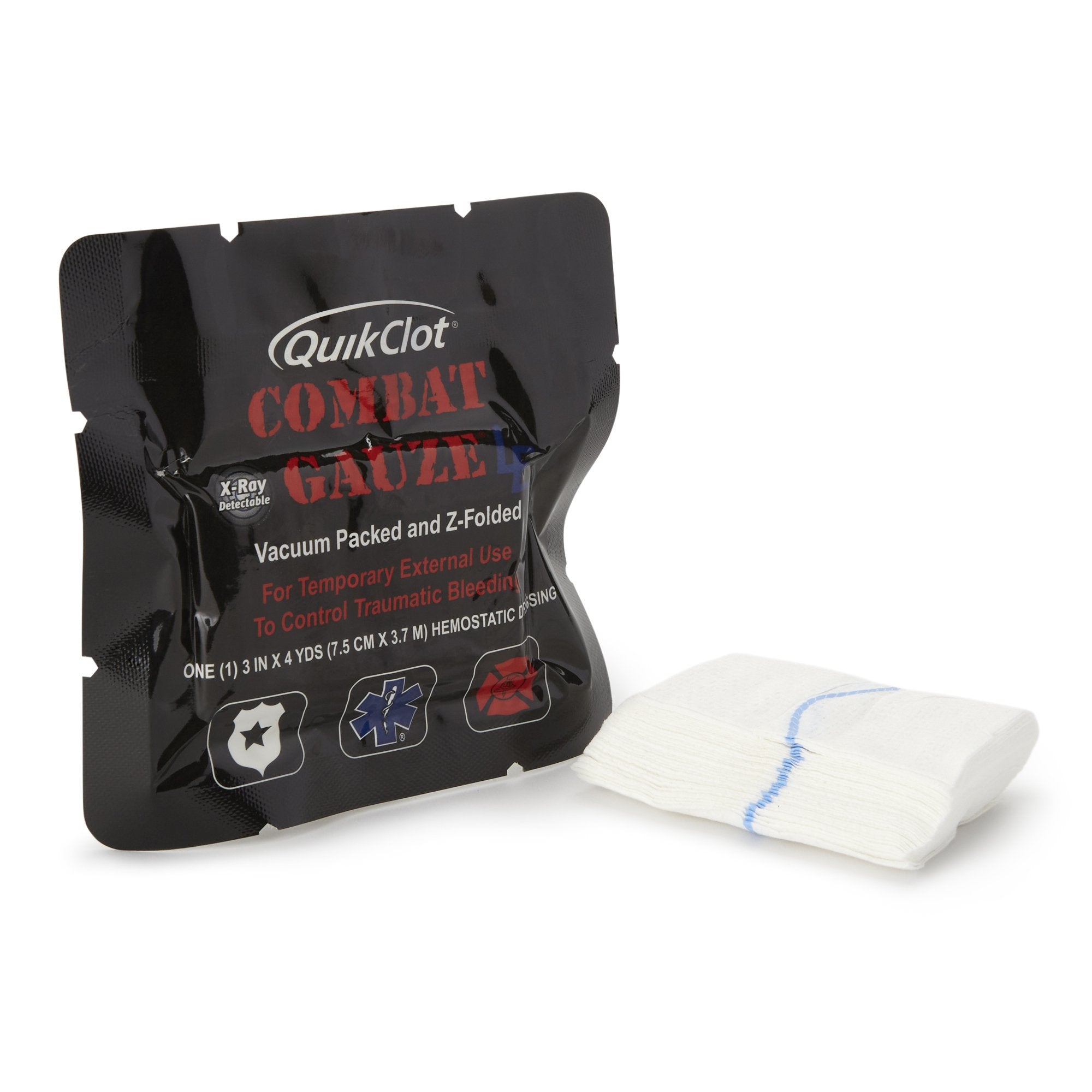 Hemostatic Dressing QuikClot Combat Gauze LE 3 Inch X 4 Yard 1 per Pack Sterile,Packaging Type- Each