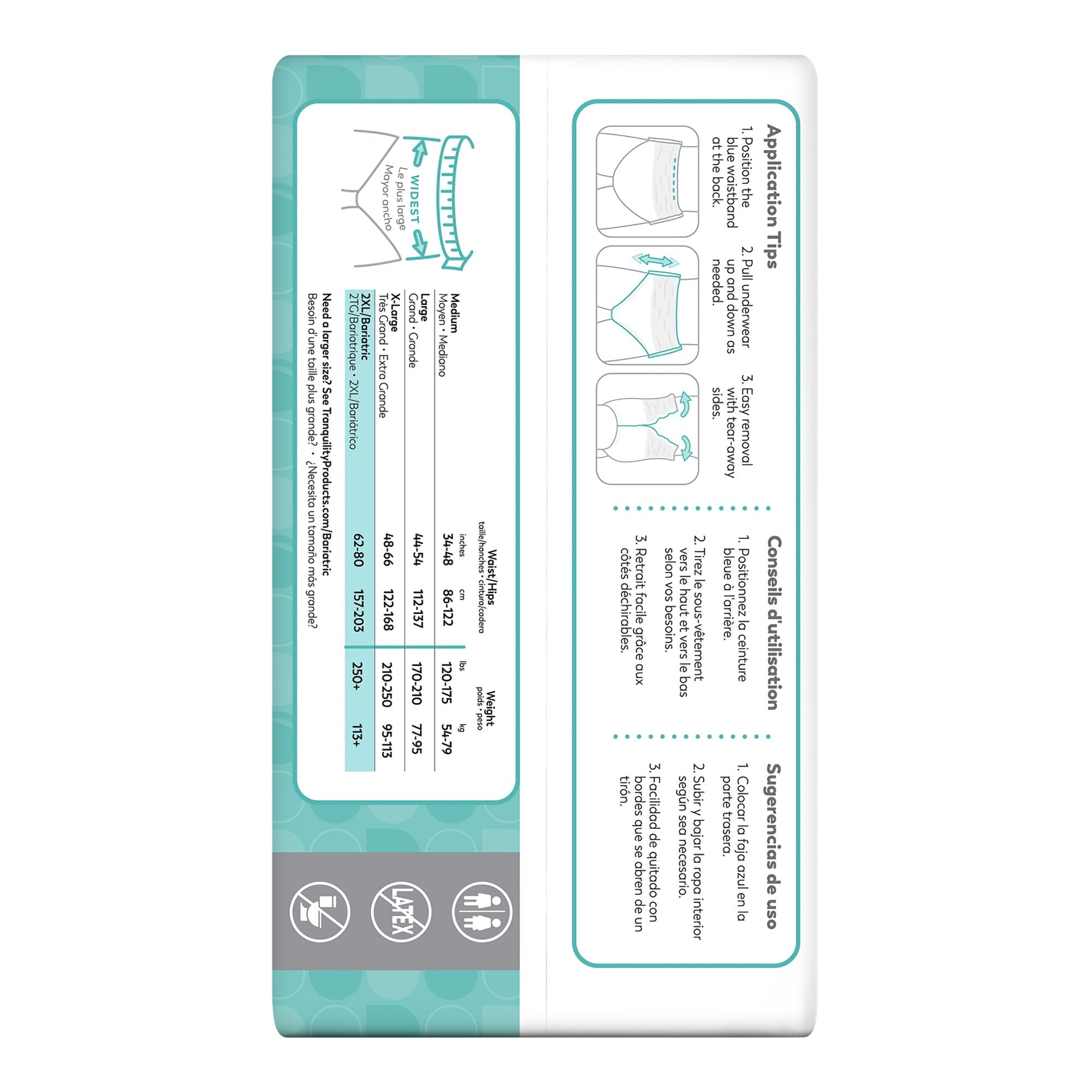 Unisex Adult Absorbent Underwear Tranquility Essential Pull On with Tear Away Seams 2X-Large Disposable Heavy Absorbency, Packaging Type- Case