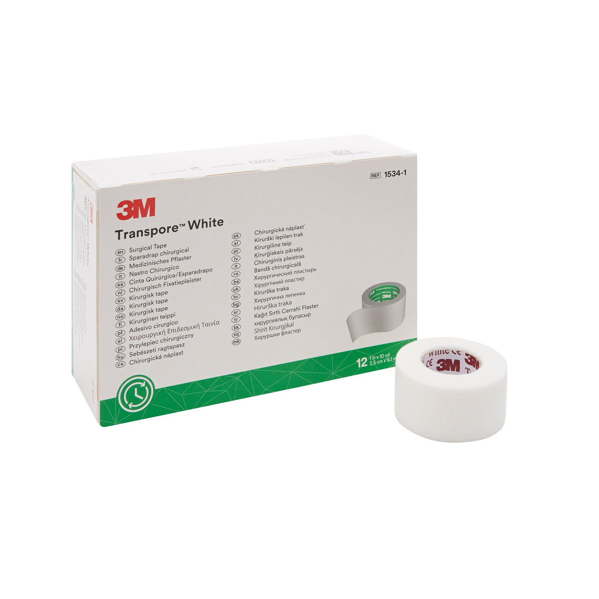 Medical Tape 3M Transpore White White 2 Inch X 10 Yard Plastic NonSterile - 1 inch x 10 yd (Case)