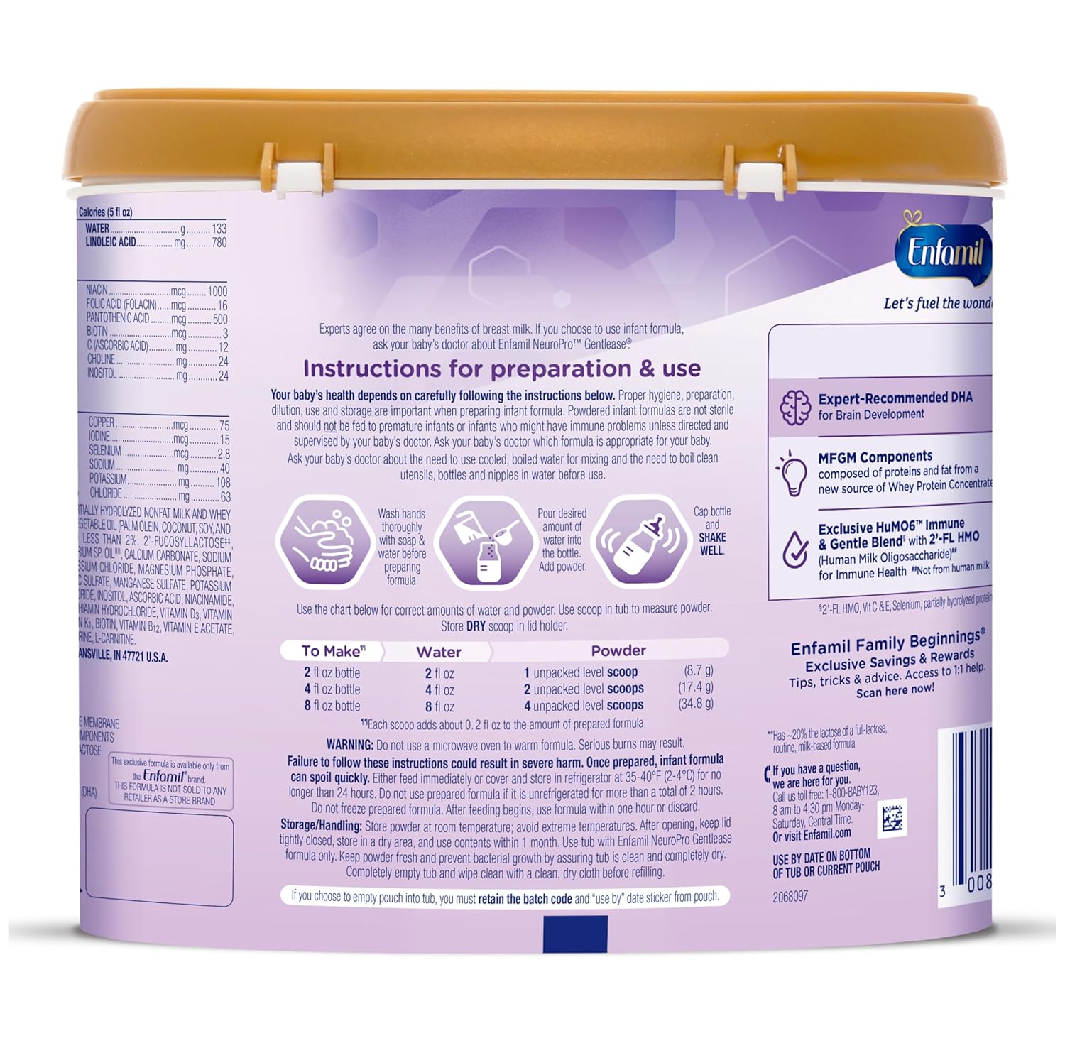 Infant Formula Enfamil NeuroPro Gentlease Unflavored 7.2 oz. Can Powder Milk-Based Crying / Spitup,Packaging Type- Each