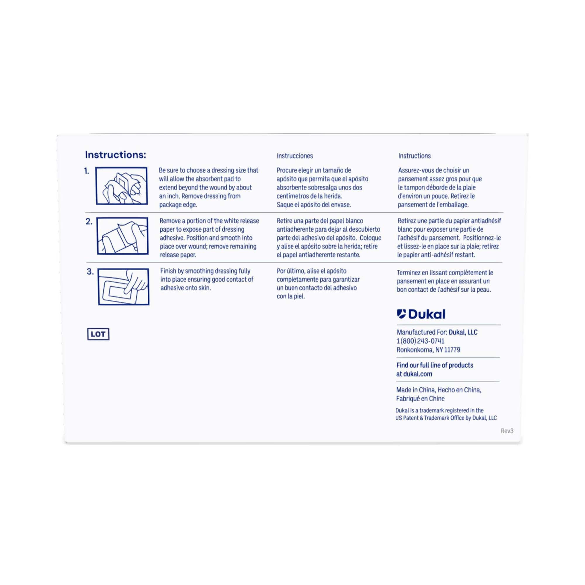 Island Dressing Dukal 2 X 3 Inch Rectangle Sterile, Packaging Type- Box