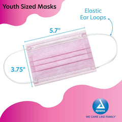 Dynarex Youth Face Masks, Kids Disposable Face Mask with Glass Free Filter & Nose Wire, Pack of 12 Box per Case