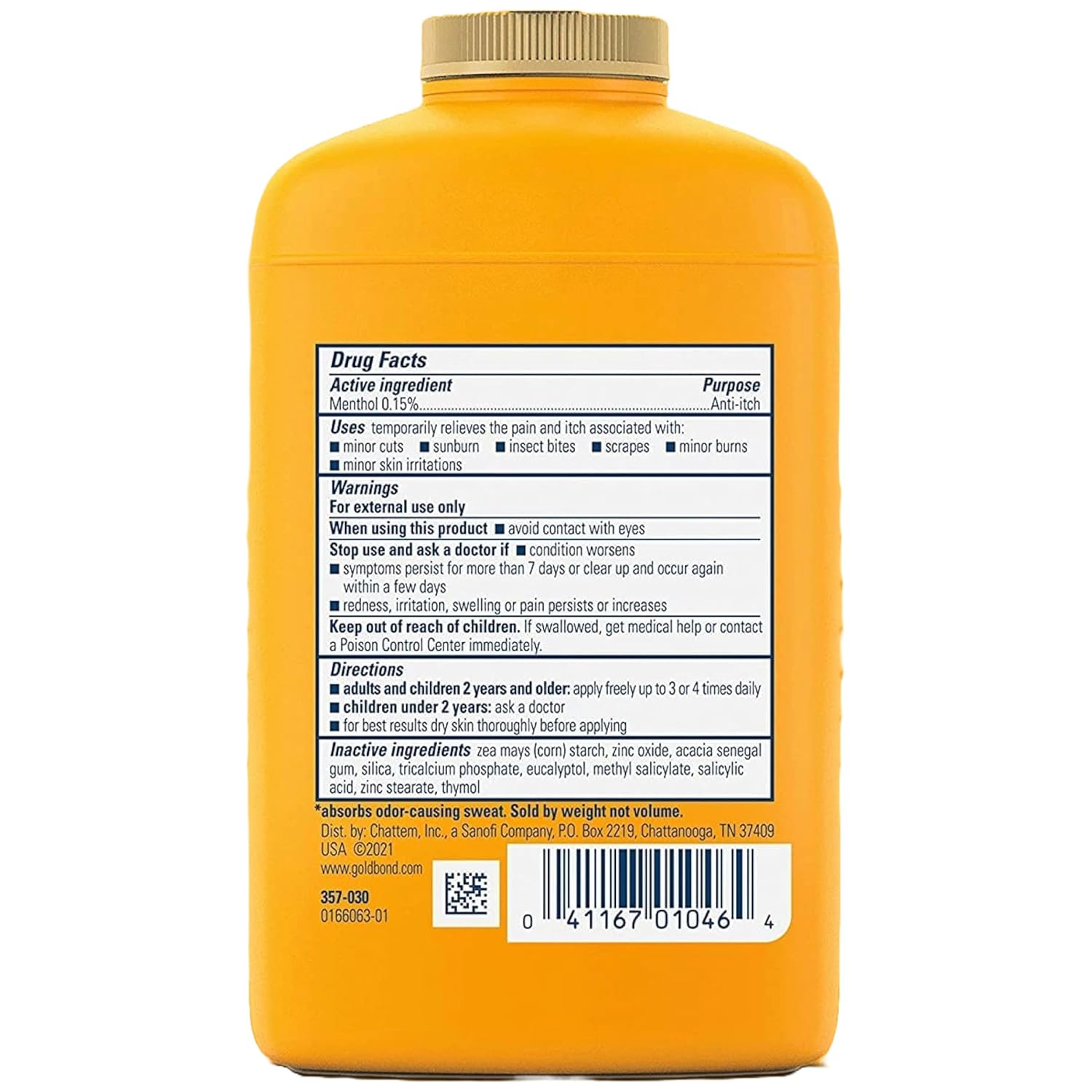 Body Powder Gold Bond Medicated Original Strength 4 oz. Menthol Scent Shaker Bottle Menthol,Packaging Type- Each