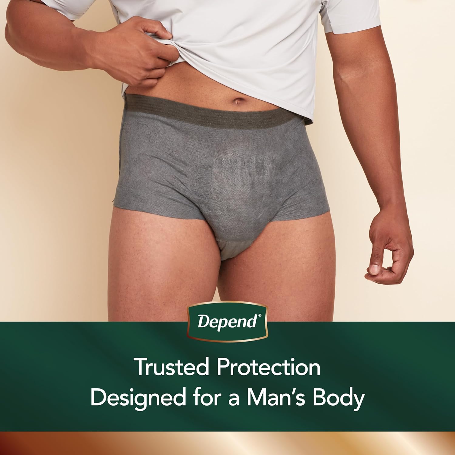 Male Adult Absorbent Underwear Depend Real Fit Waistband Style Small / Medium Disposable Heavy Absorbency, Packaging Type- Case