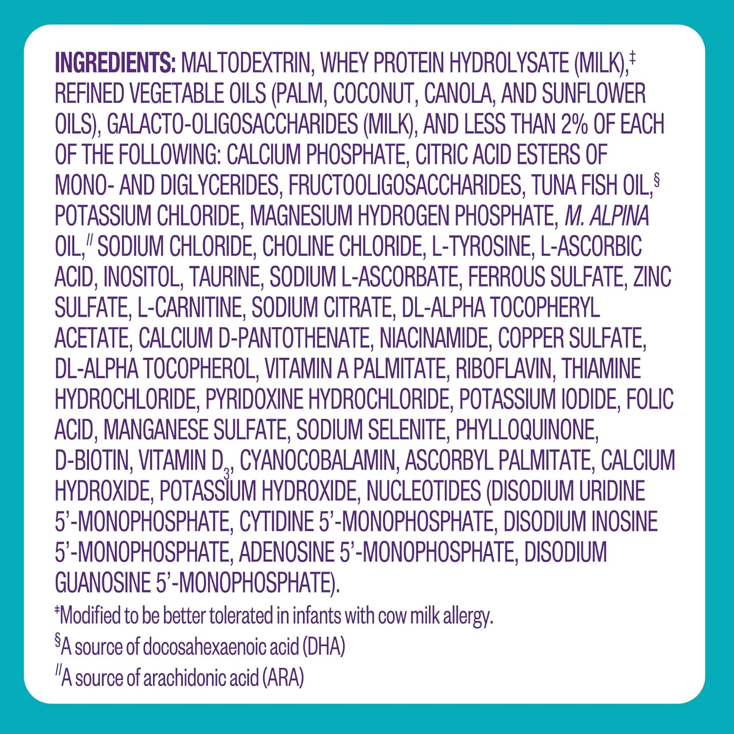 Fórmula infantil Pepticate sin sabor, lata de 13.2 oz. Polvo para alergias a la leche de vaca.