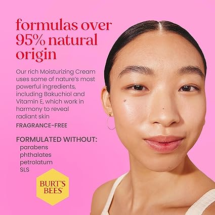 Humectante facial Burt's Bees Reafirmante, crema perfumada en frasco de 50 ml, envase de 3 unidades