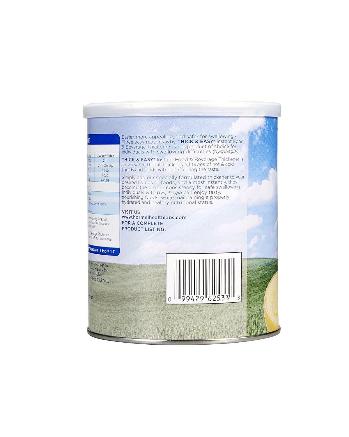 Food and Beverage Thickener Thick & Easy 8 oz. Canister Unflavored Powder IDDSI Level 0 Thin, Packaging Type- Case