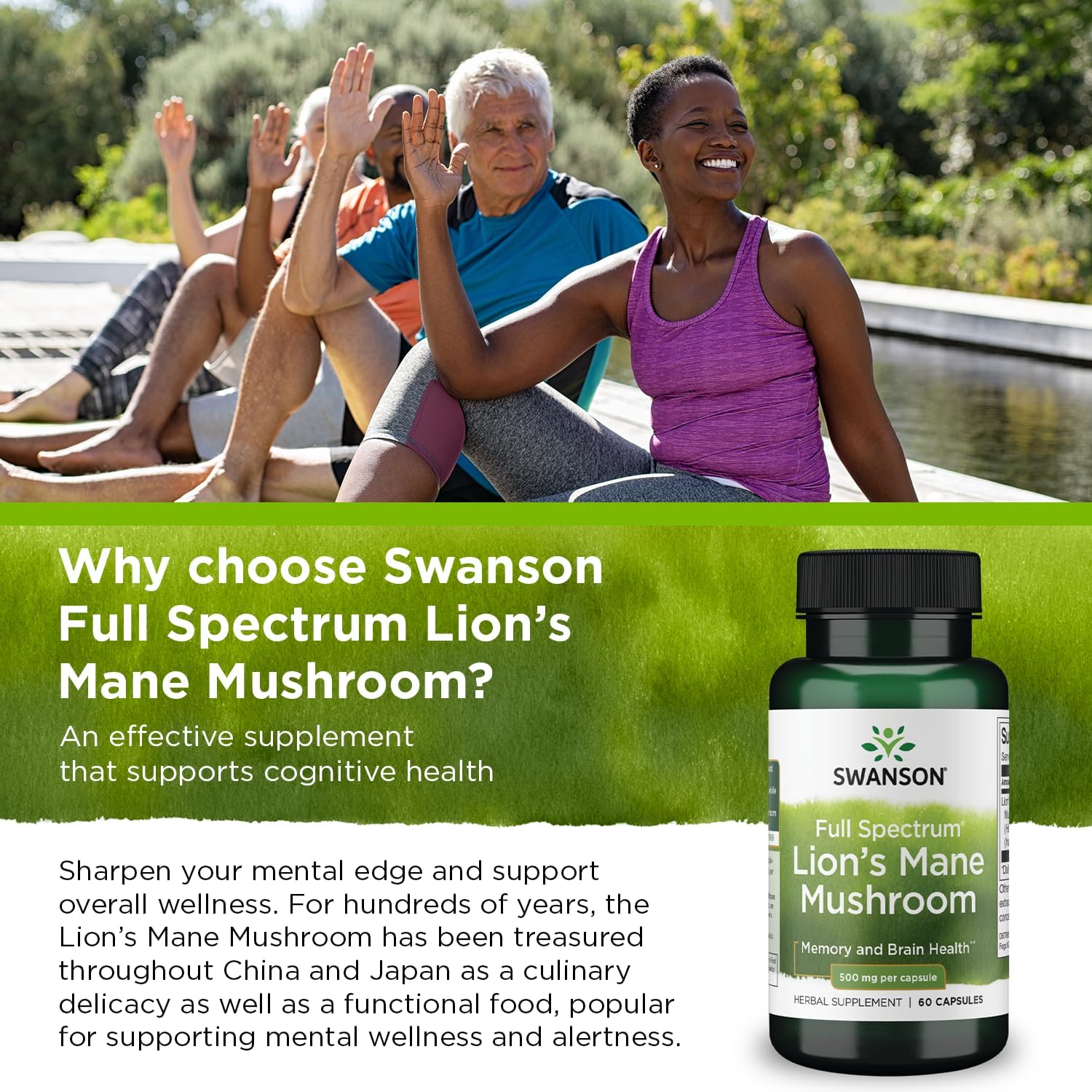 lions mane mushroom capsules 500 mg each 60 capsules herbal supplement supporting cognitive function 3 pack