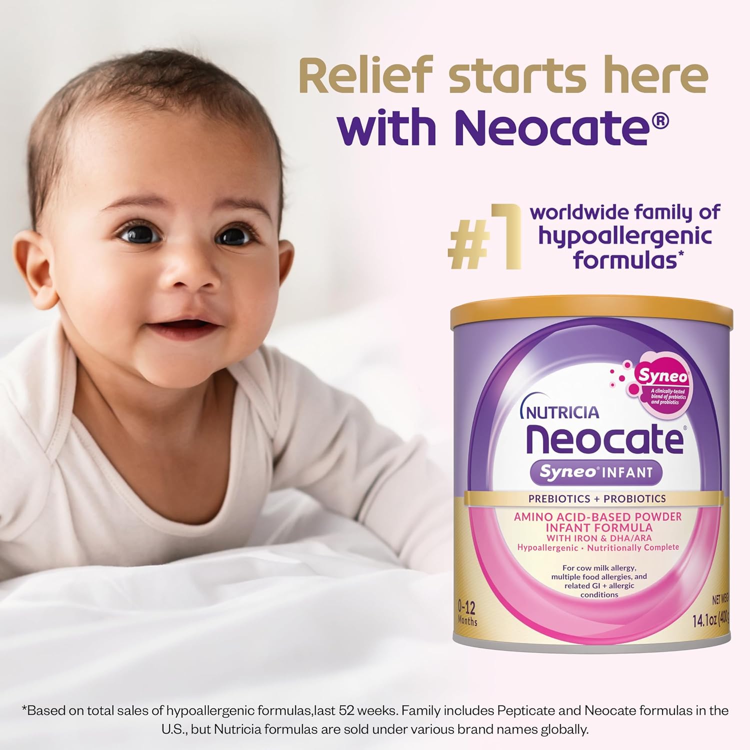 infant formula neocatea syneo unflavored 14 1 oz can liquid amino acid food allergies