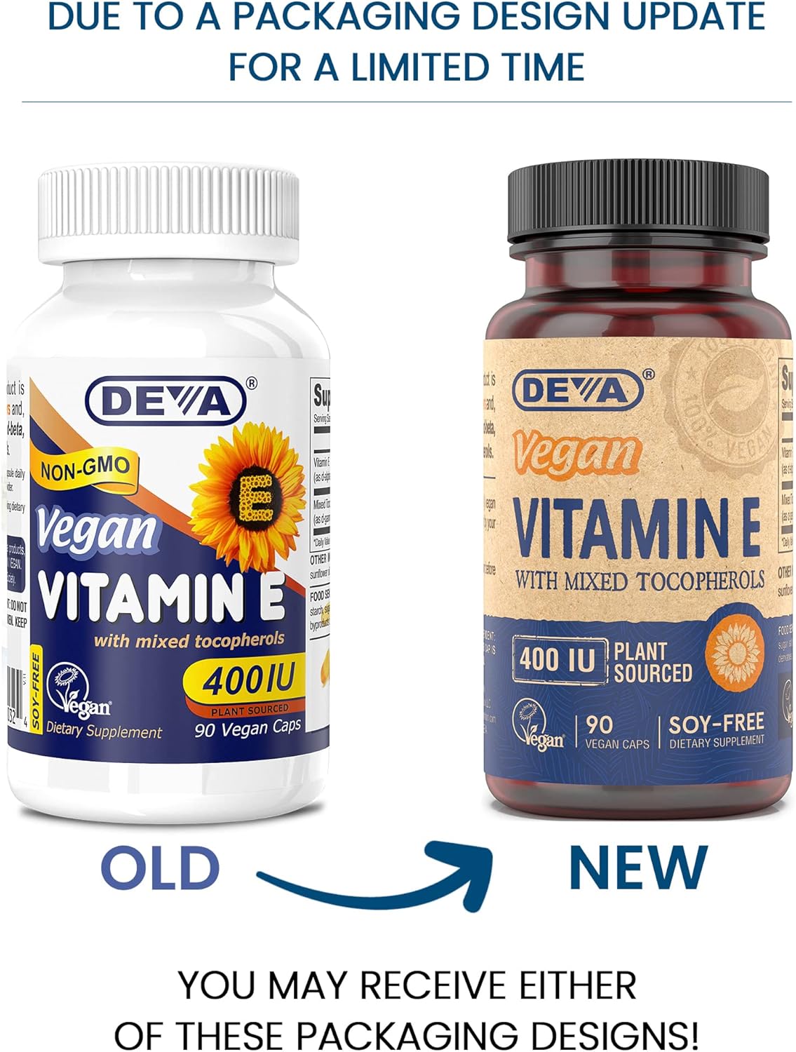 Deva Vegan Vitamins - Vitamin E With Mixed Tocopherols - 400 Iu - 90 Vegan Capsules