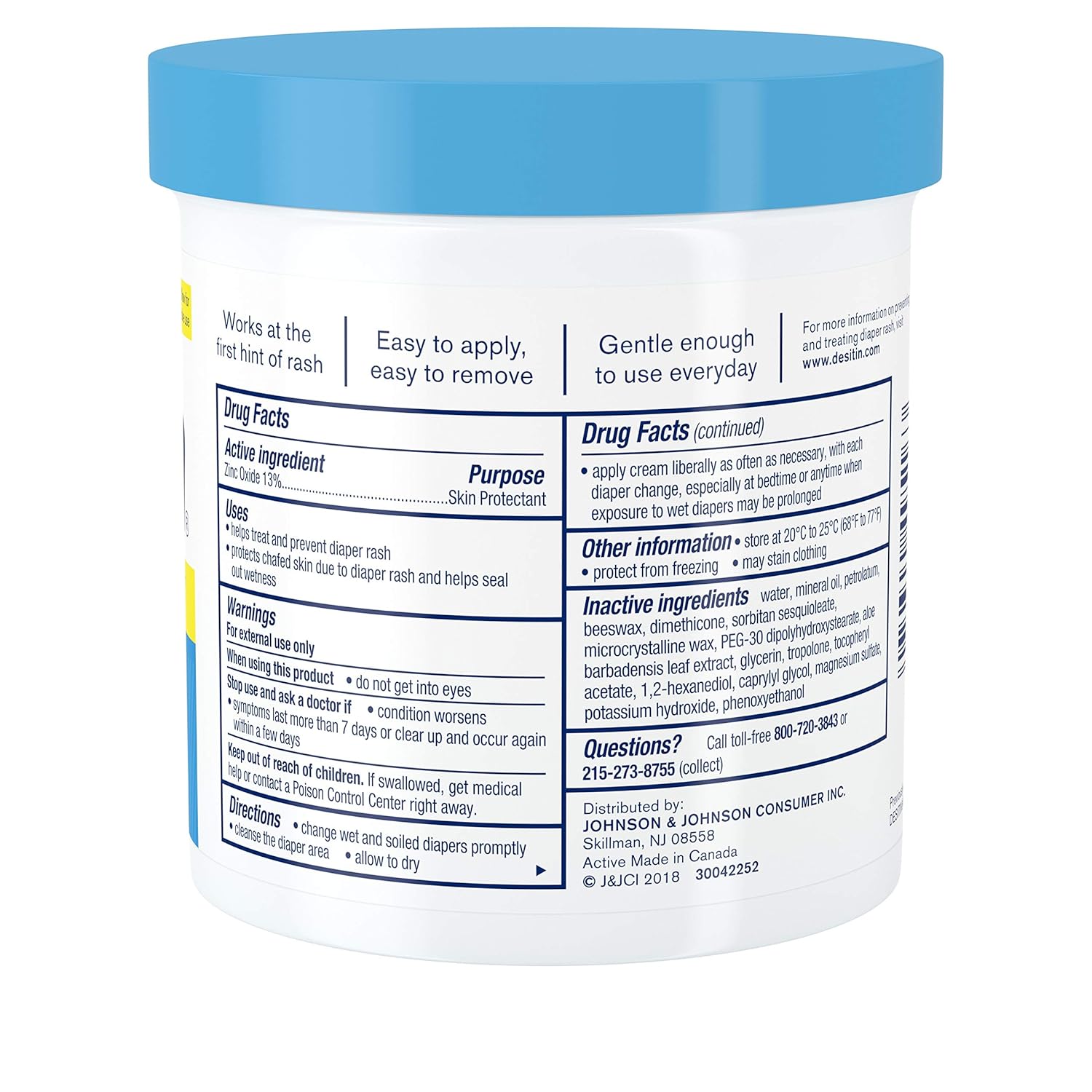 Diaper Rash Treatment Desitin Rapid Relief 16 oz. Jar Unscented Ointment, Packaging Type- Case